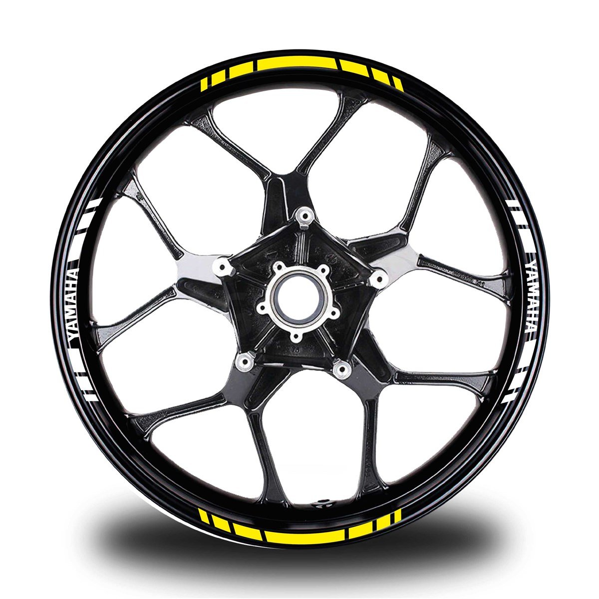 YAMAHA YAZILI KISA YAZISIZ KISA DIŞ ŞERİT 16'LI ÇİFT RENK JANT STICKER MODELİ