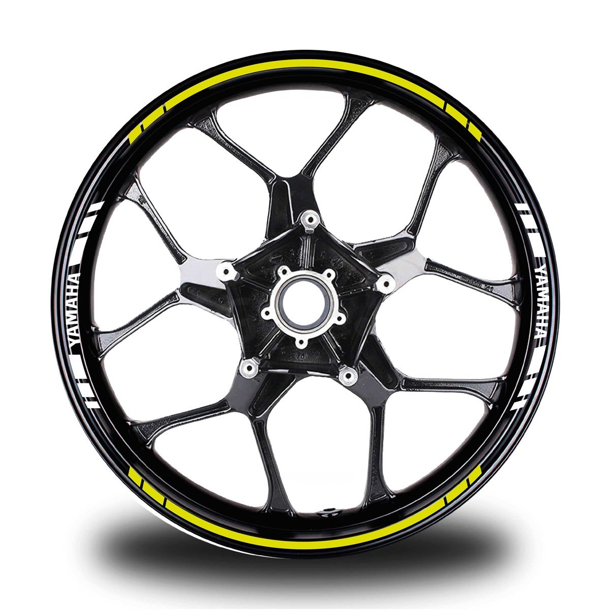YAMAHA YAZILI KISA YAZISIZ UZUN DIŞ ŞERİT 16'LI ÇİFT RENK JANT STICKER MODELİ