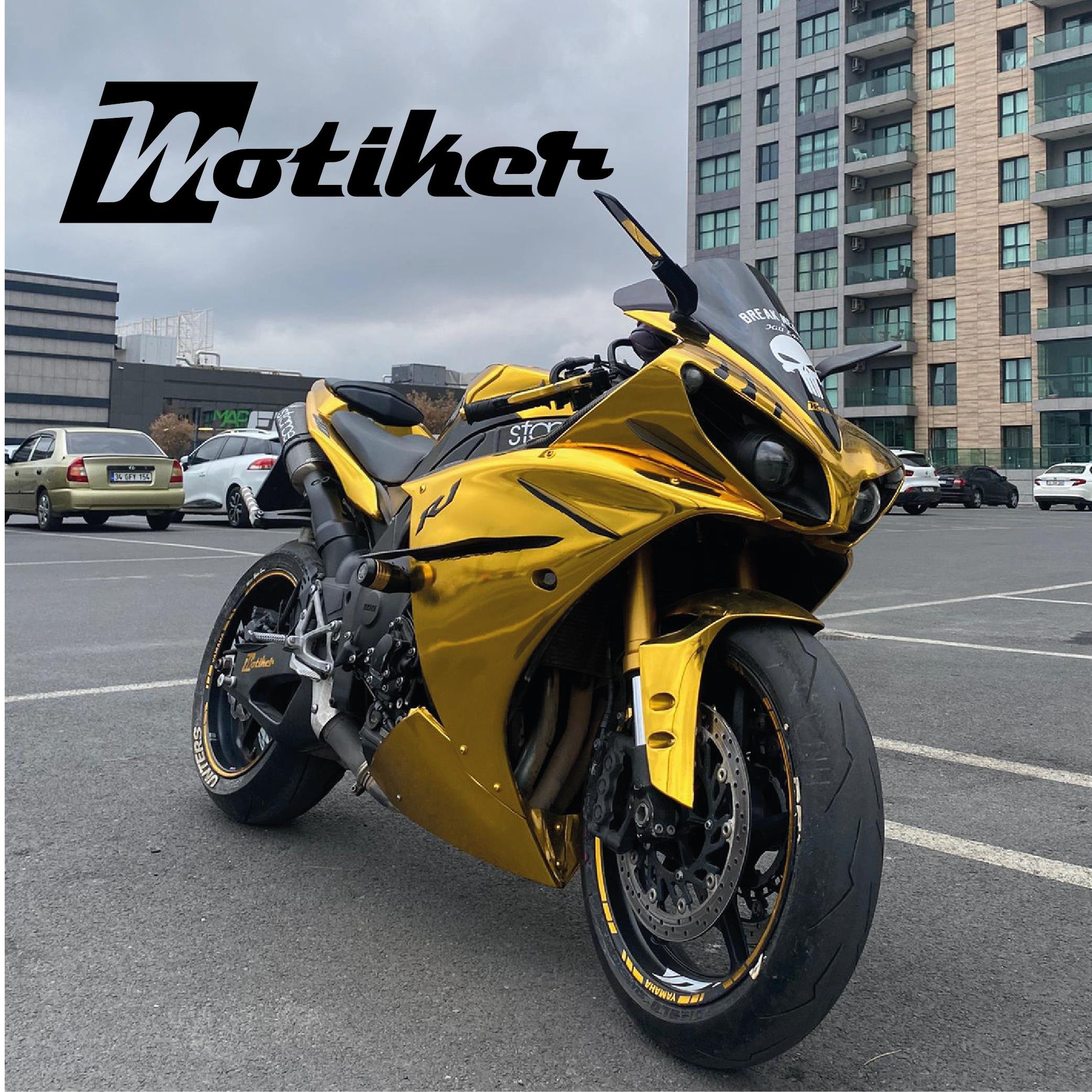 YZF-R1Yamaha YZF R1 Aynalı Chrome Gold Kaplama 