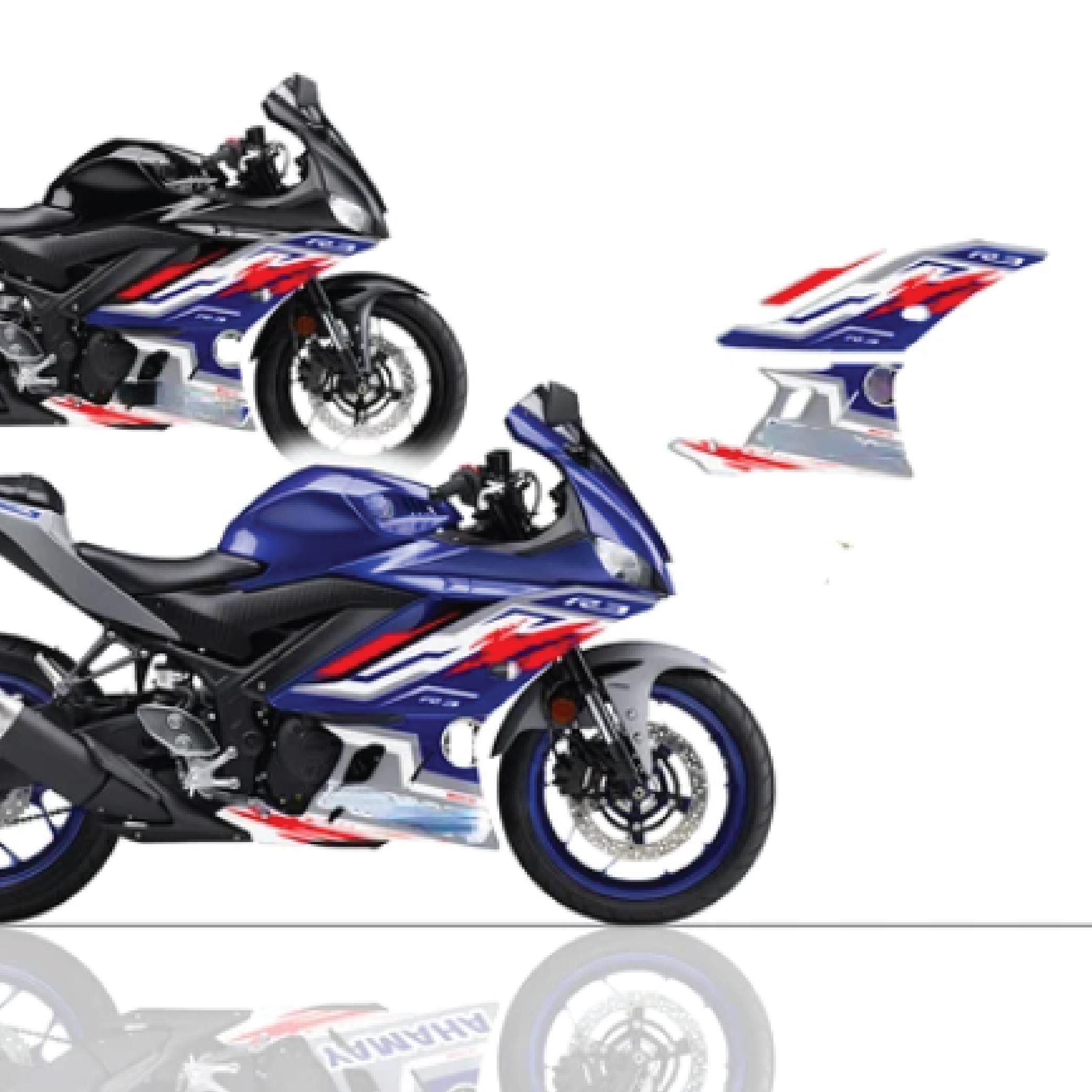 YAMAHA YZF-R25 2019-2024 Middle Brush Tasarım Motosiklet Sticker Etiket Modeli