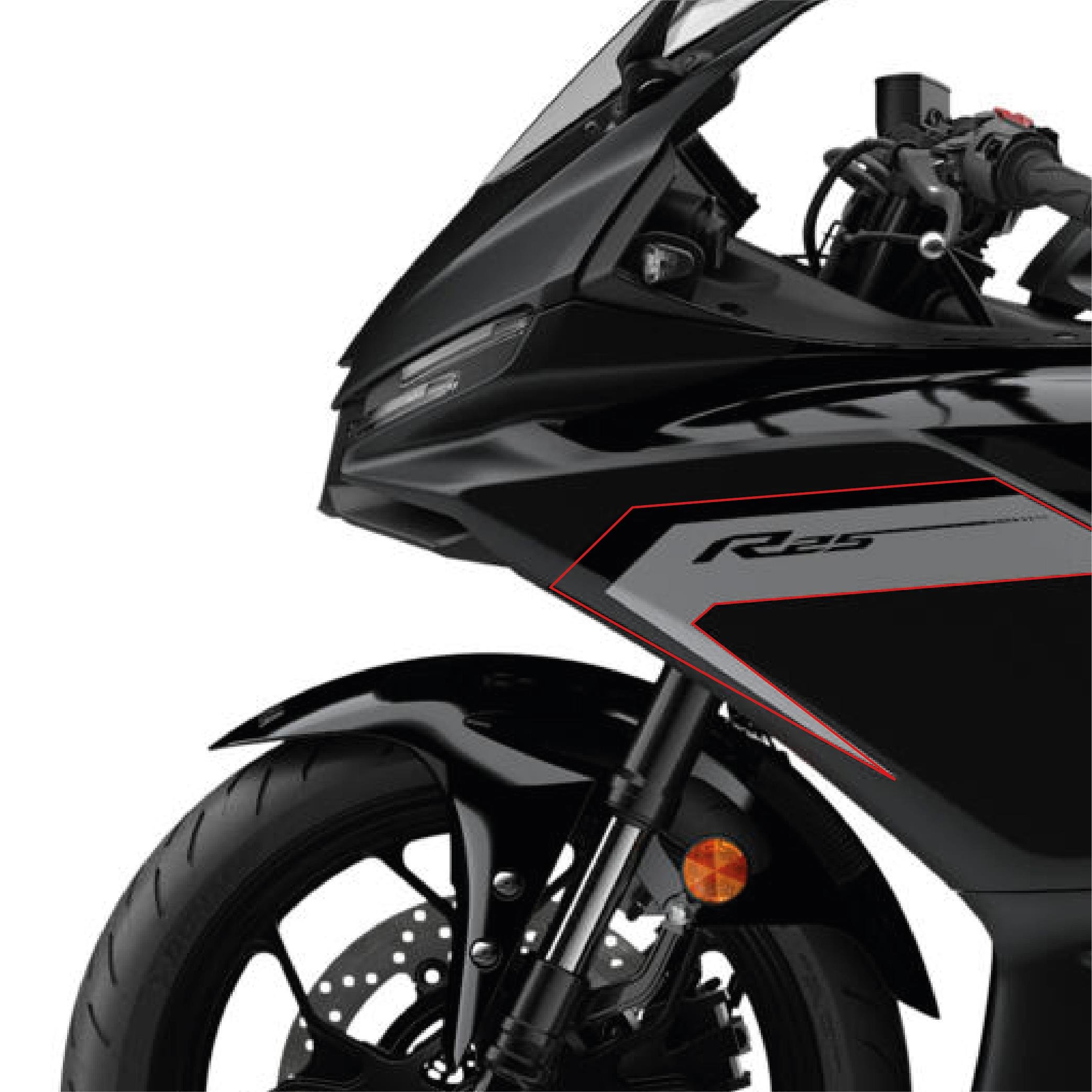 MotosikletYamaha YZF R25 2025 Model Orjinal Sol Yan Grenaj Sticker