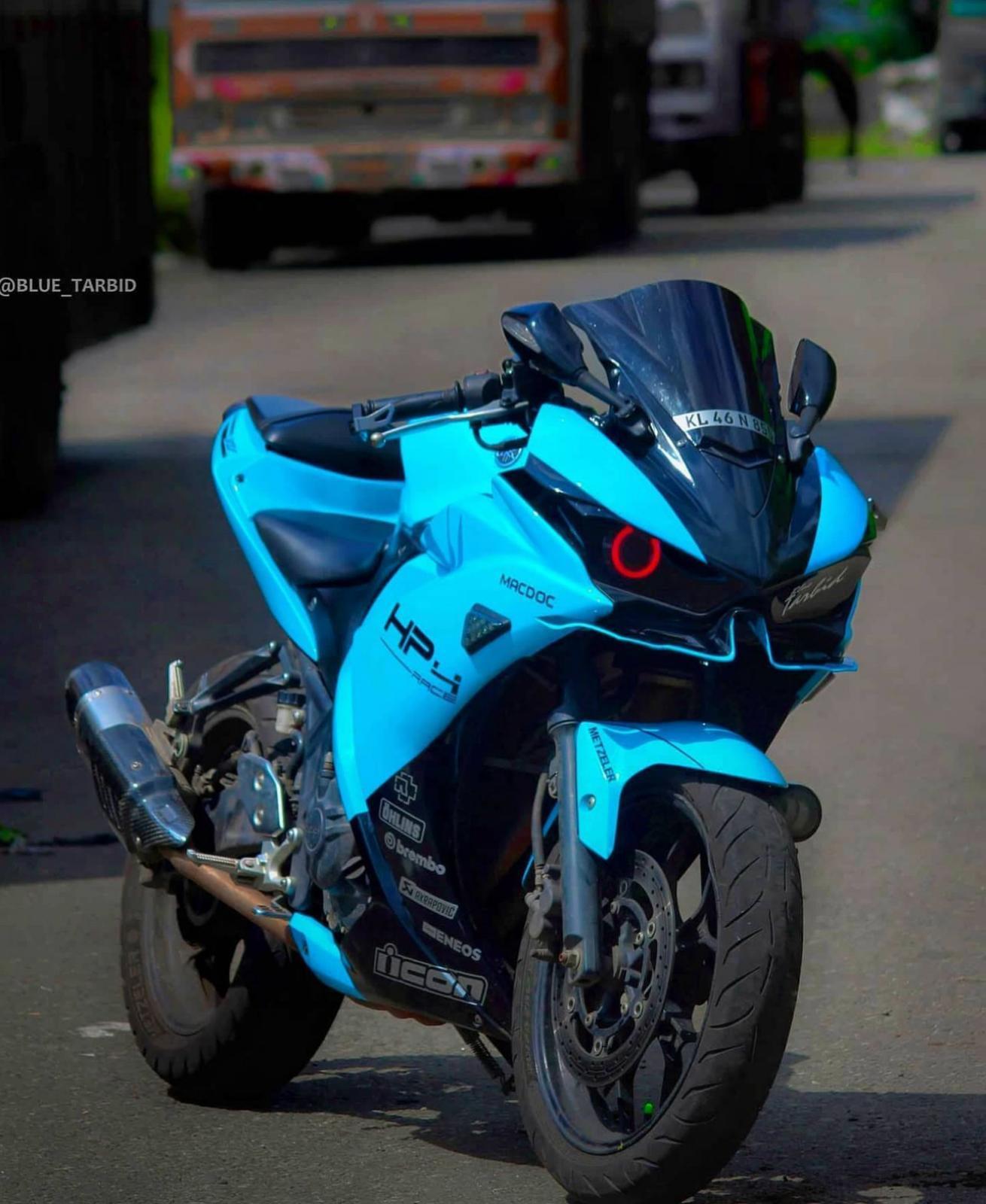 Motosiklet Kaplama Yamaha YZF-R25 Açık Mavi Motosiklet Kaplaması 