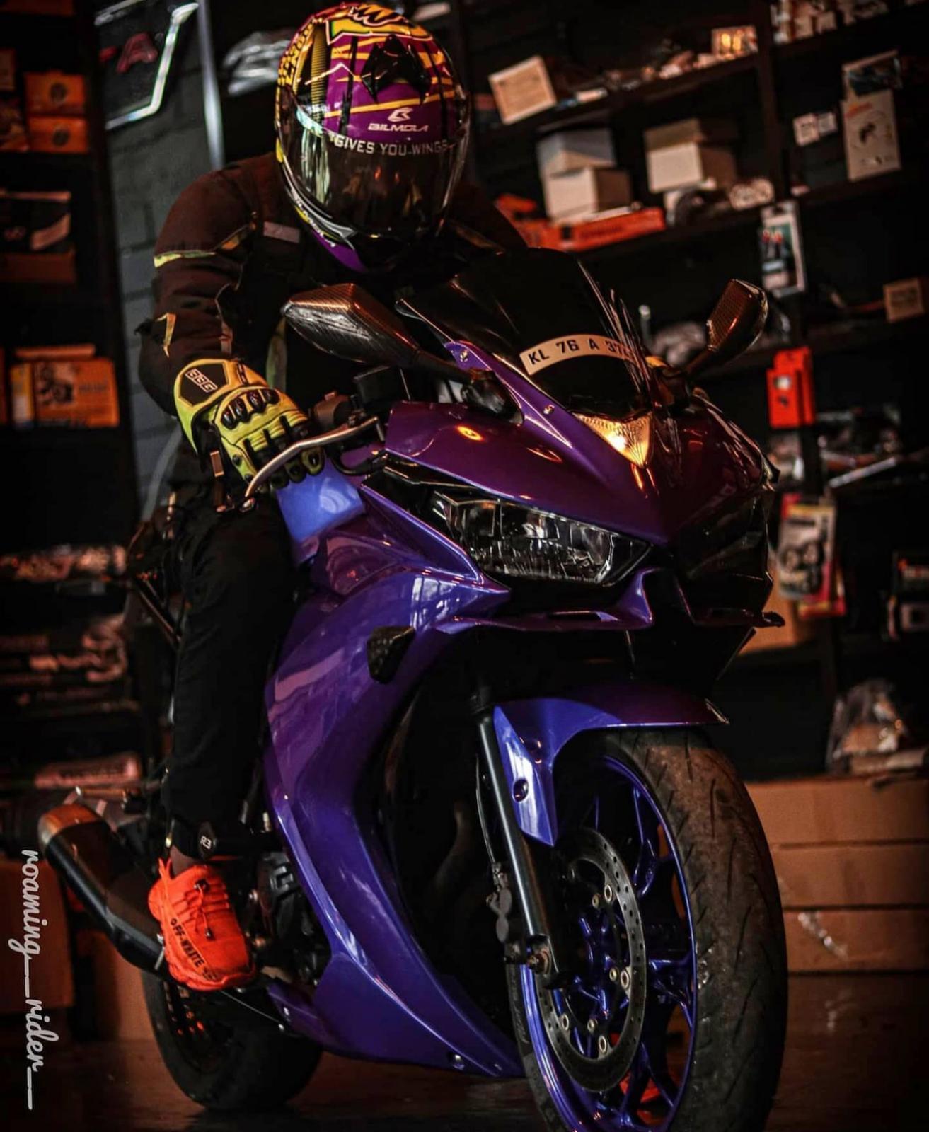 Motosiklet Kaplama Yamaha YZF-R25 Bukalemun (Mor) Motosiklet Kaplaması 