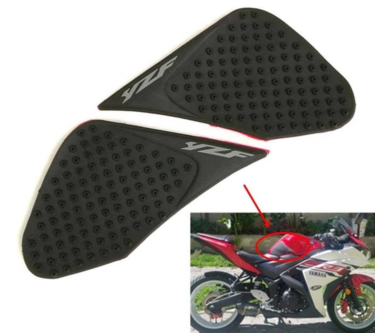 Yamaha YZF-R25 Depo Yanı Kaydırmaz Kauçuk Pad Yapışkanlı 