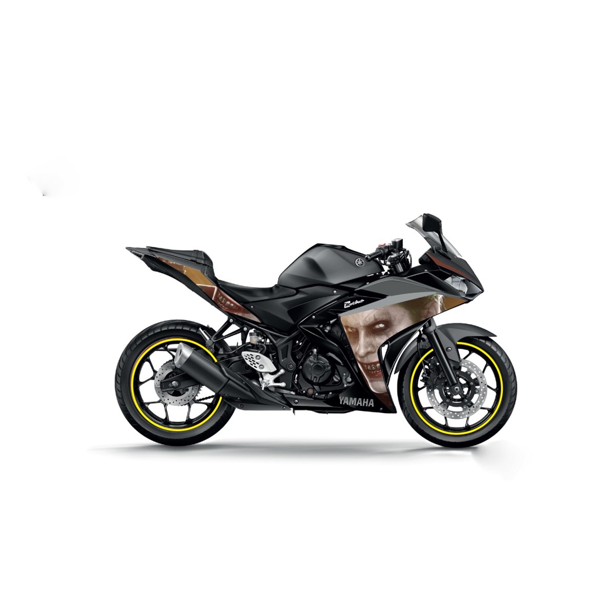 Yamaha YZF R25 Joker ve Sarı Jant Sticker Etiket Modeli