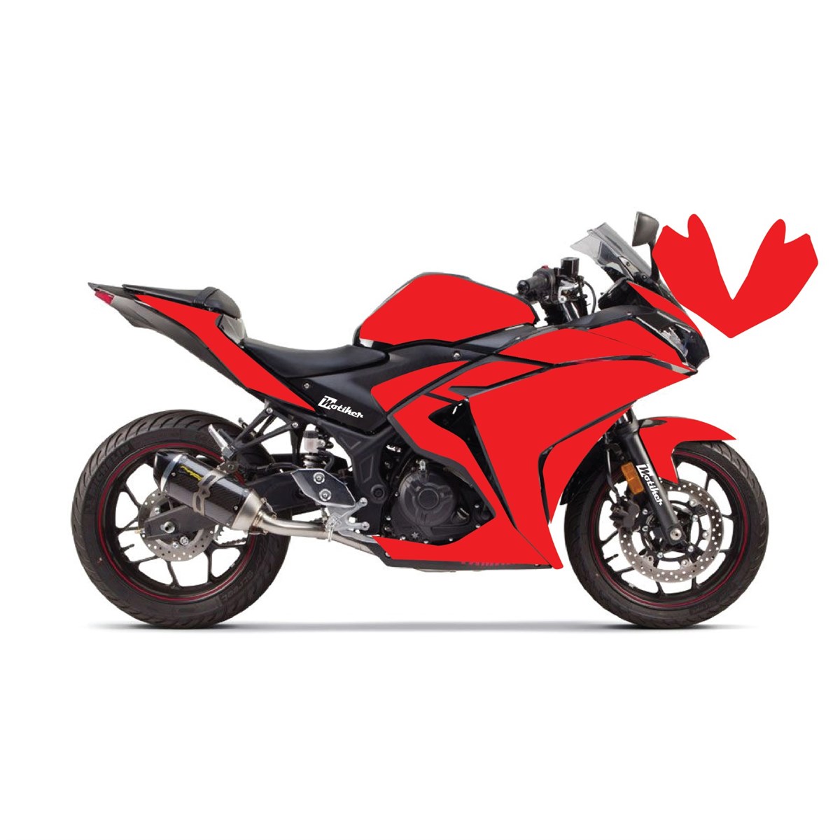 Yamaha YZF R25 Kırmızı Parçalı Full Tek Renk Kırmızı Kaplama