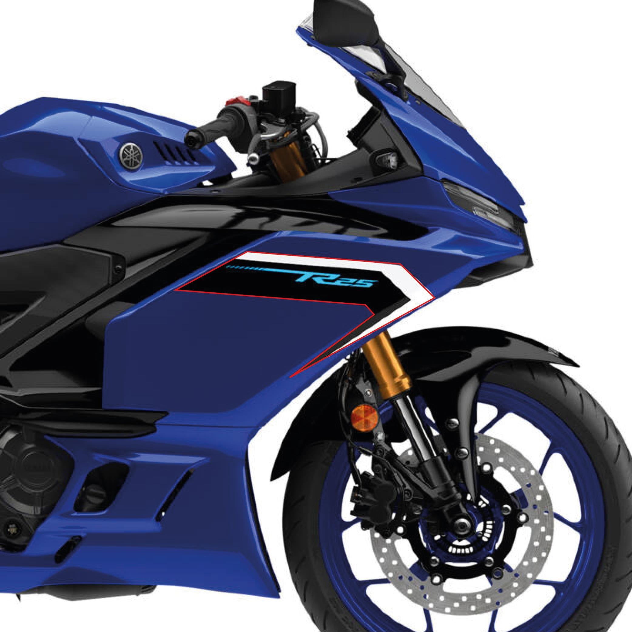 MotosikletYamaha YZF R25 Mavi 2025 Model Orjinal Sağ Yan Grenaj Sticker