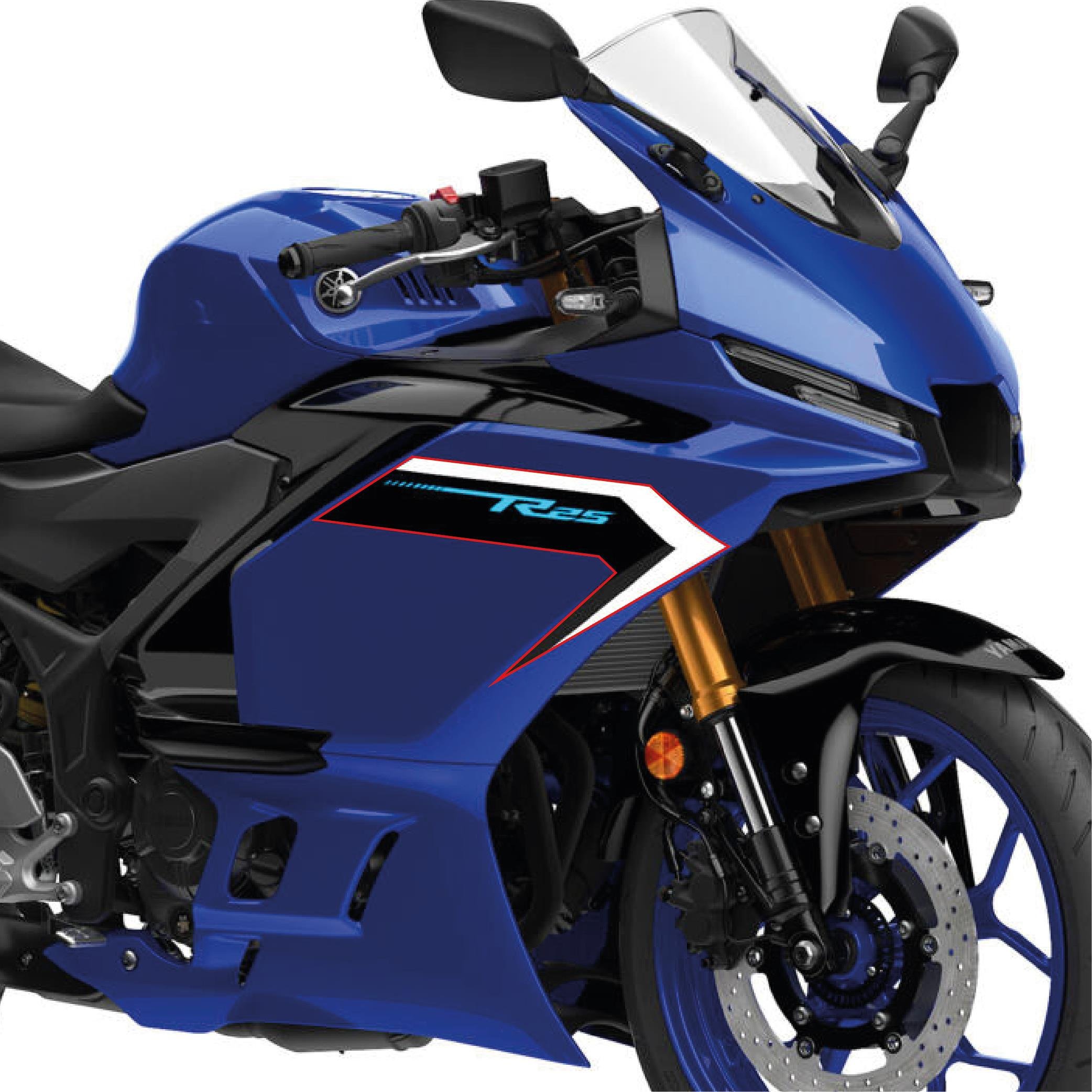 MotosikletYamaha YZF R25 Mavi 2025 Model Orjinal Sağ Yan Grenaj Sticker