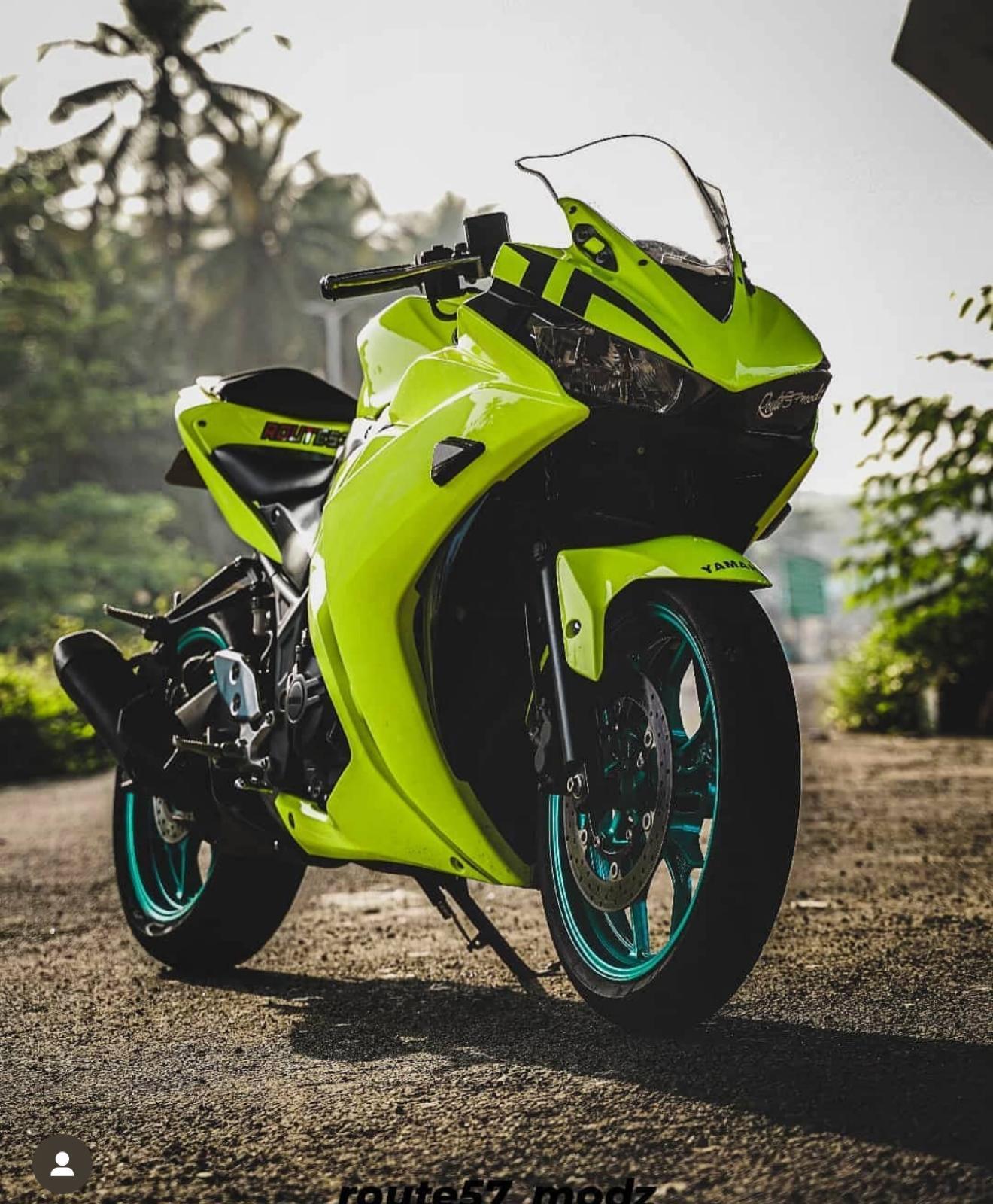 Motosiklet Kaplama Yamaha YZF-R25 Neon Sarı (Yeşil) Motosiklet Kaplaması 