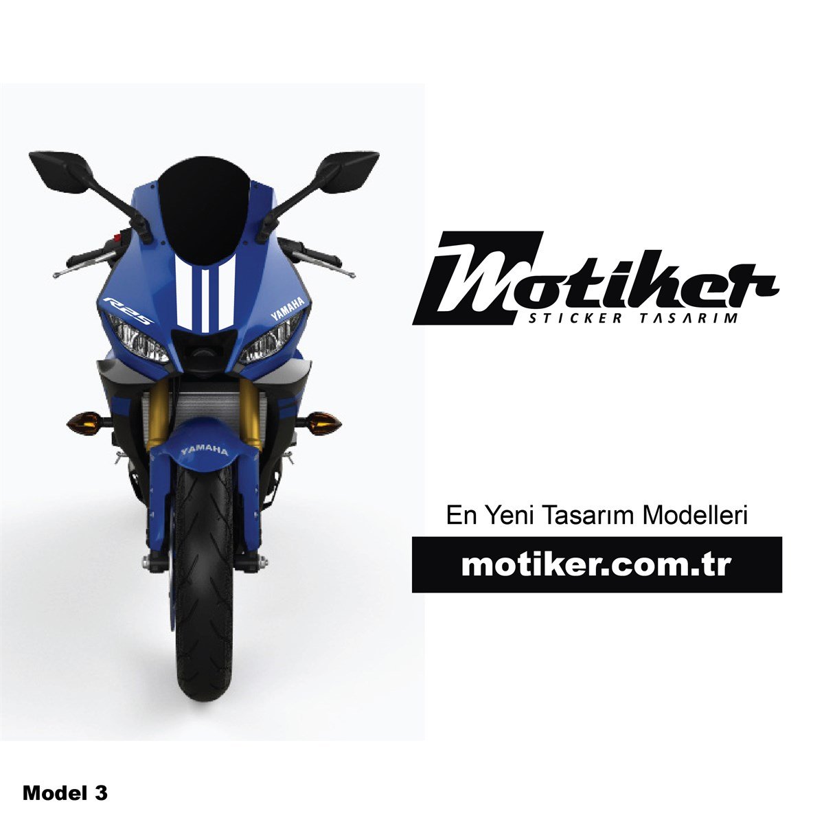Yamaha YZF-R25 Ön Kafa Sticker Modelİ 3 - 2019 Üzeri 