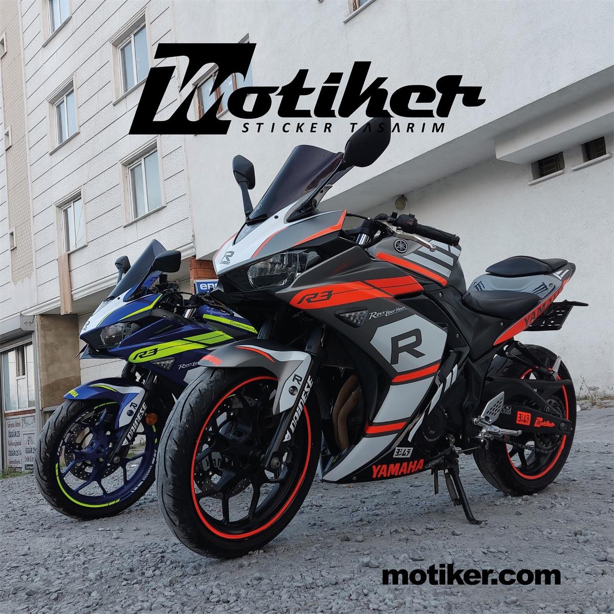 Yamaha YZF-R25 R Desing Neon Kırmızı Sticker Etiket Full Takım Modeli