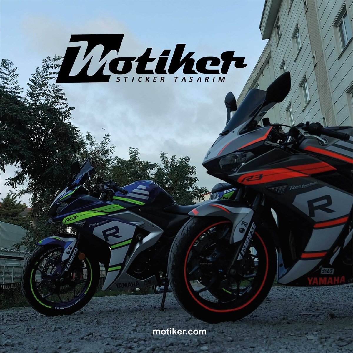 Yamaha YZF-R25 R Desing Neon Sarı Sticker Etiket Full Takım Modeli