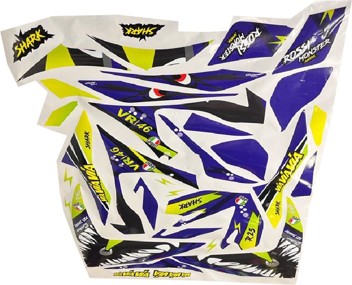 Yamaha YZF R25 Rossi Köpek Balığı Shark Sticker Etiket Kaplama Modeli Lacivert