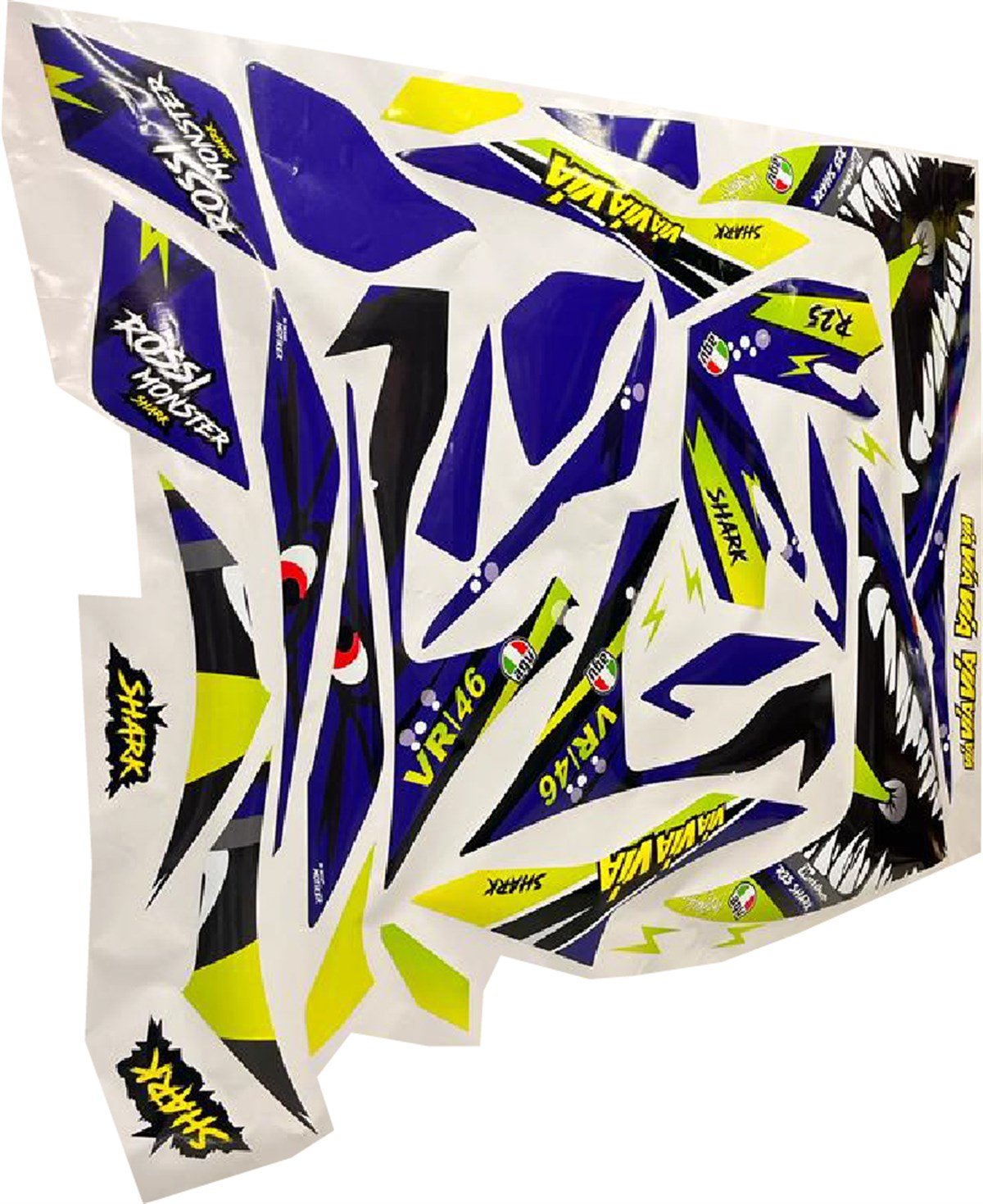 Yamaha YZF R25 Rossi Köpek Balığı Shark Sticker Etiket Kaplama Modeli Lacivert
