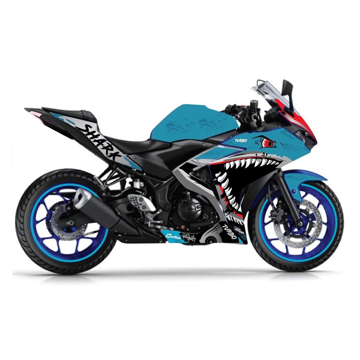Yamaha Yzf R25 Shark Motosiklet Sticker Tasarım