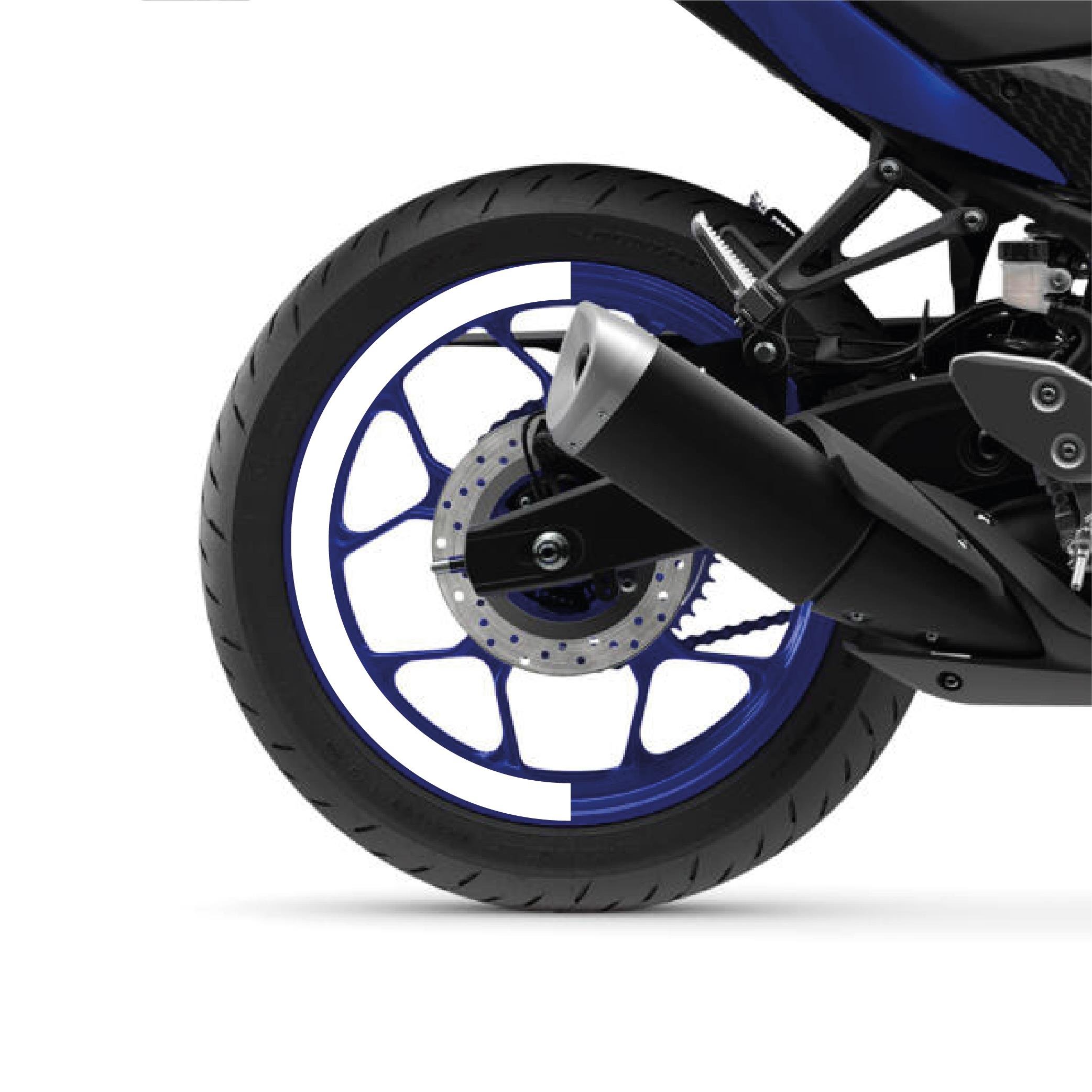 R25Yamaha YZF-R25 Yarım Jant Kaplama Sticker Etiket Modeli Beyaz
