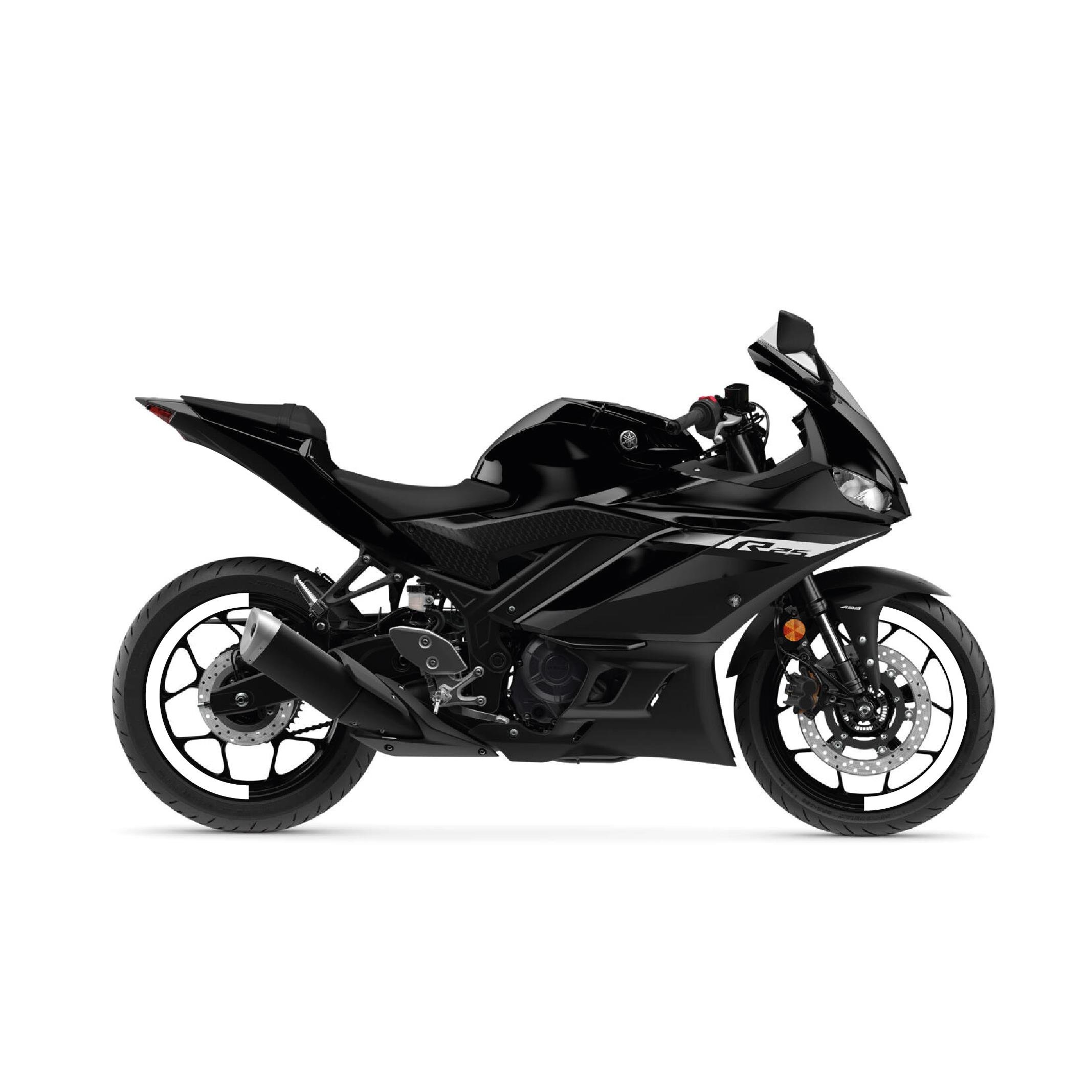 R25Yamaha YZF-R25 Yarım Jant Kaplama Sticker Etiket Modeli Beyaz
