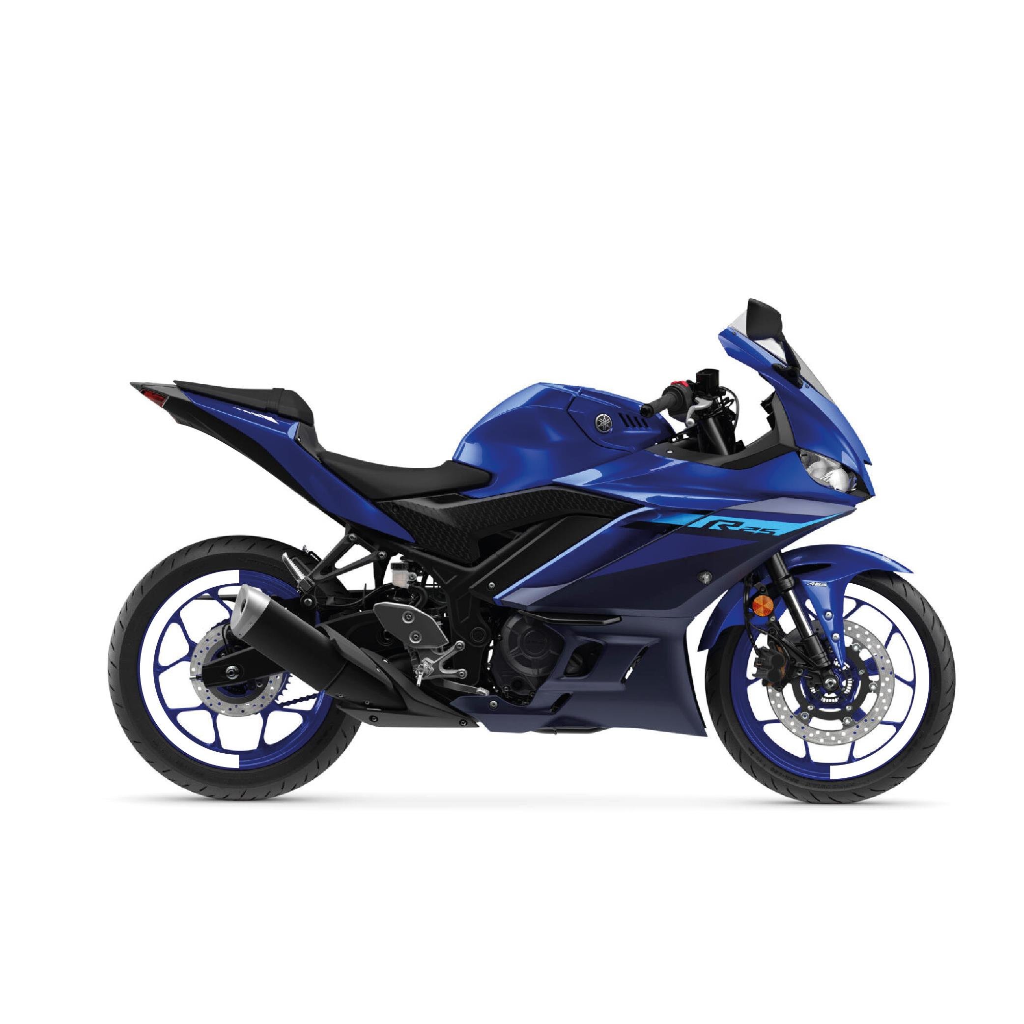 R25Yamaha YZF-R25 Yarım Jant Kaplama Sticker Etiket Modeli Beyaz