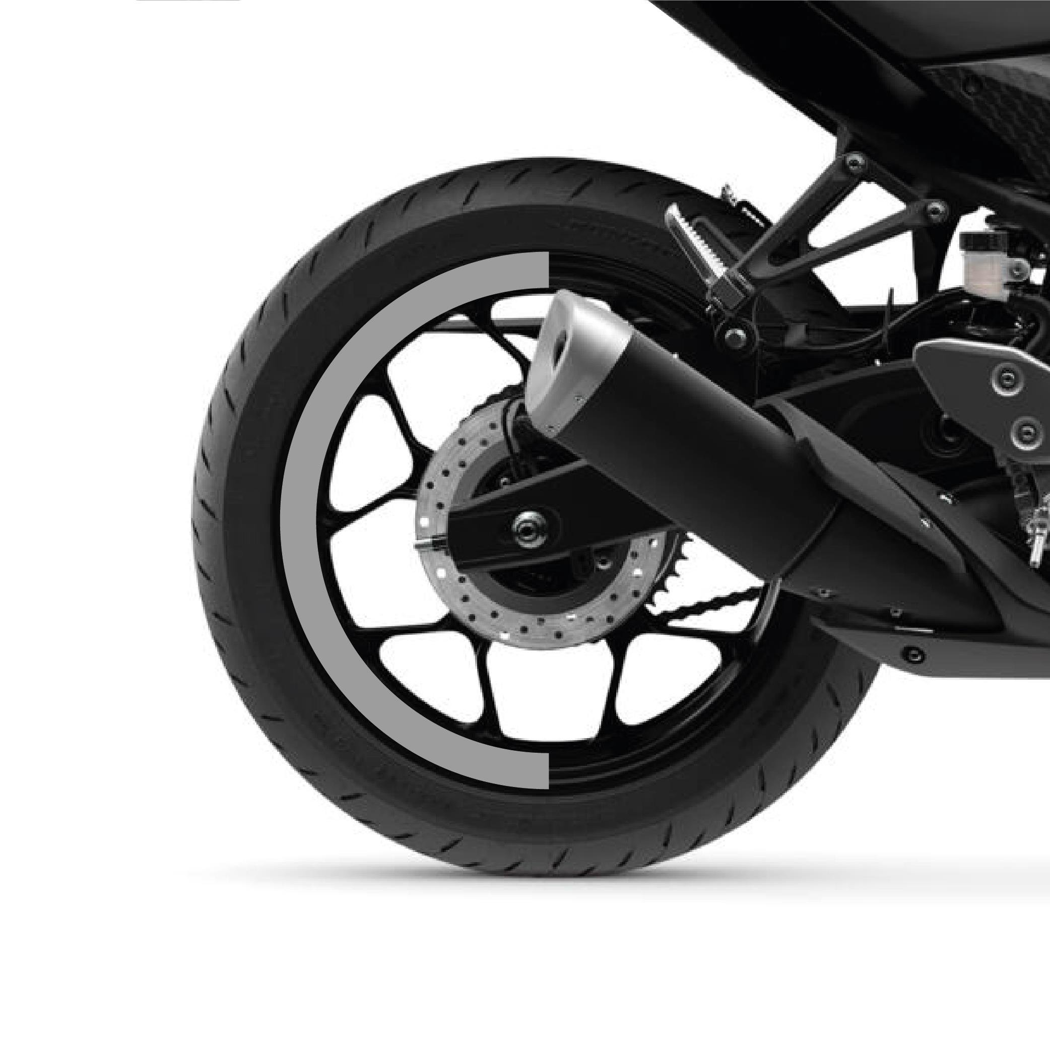 R25Yamaha YZF-R25 Yarım Jant Kaplama Sticker Etiket Modeli Metalik Gri