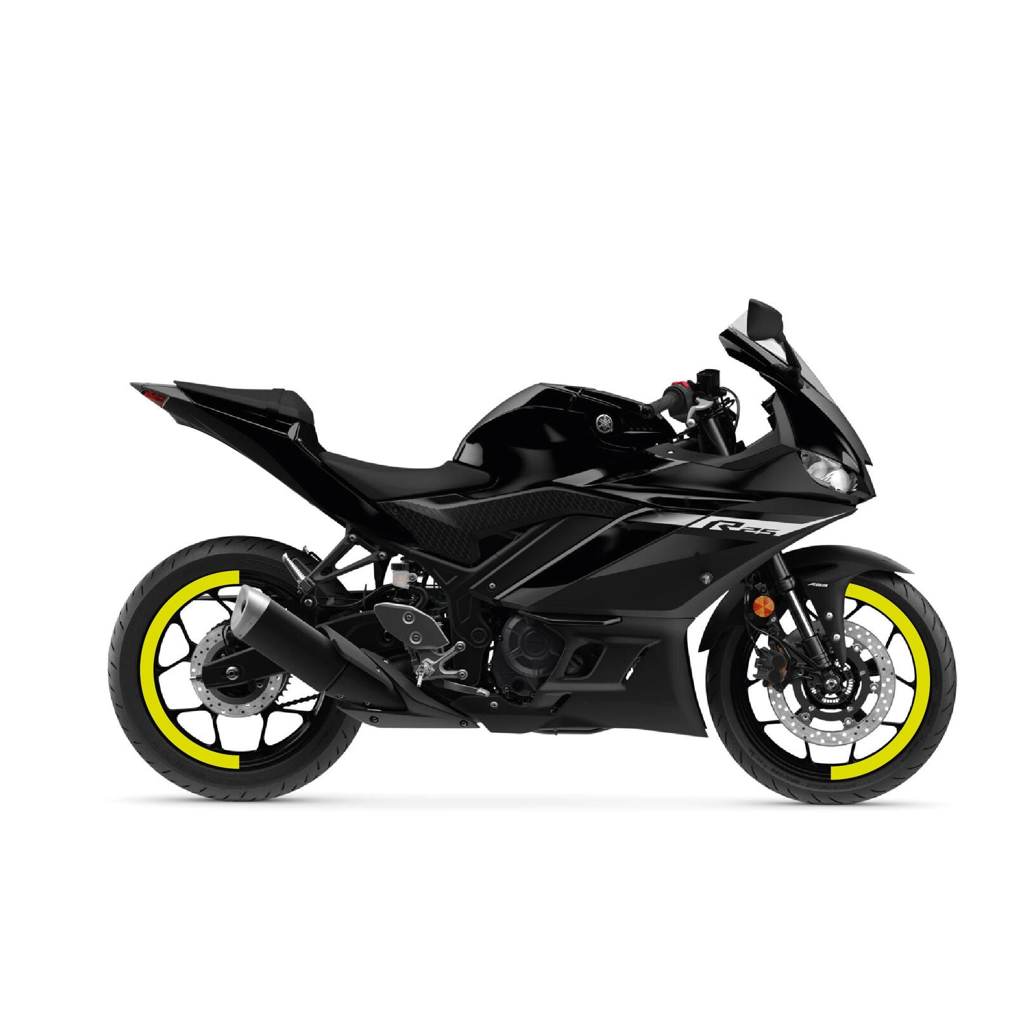 R25Yamaha YZF-R25 Yarım Jant Kaplama Sticker Etiket Modeli Neon Sarı