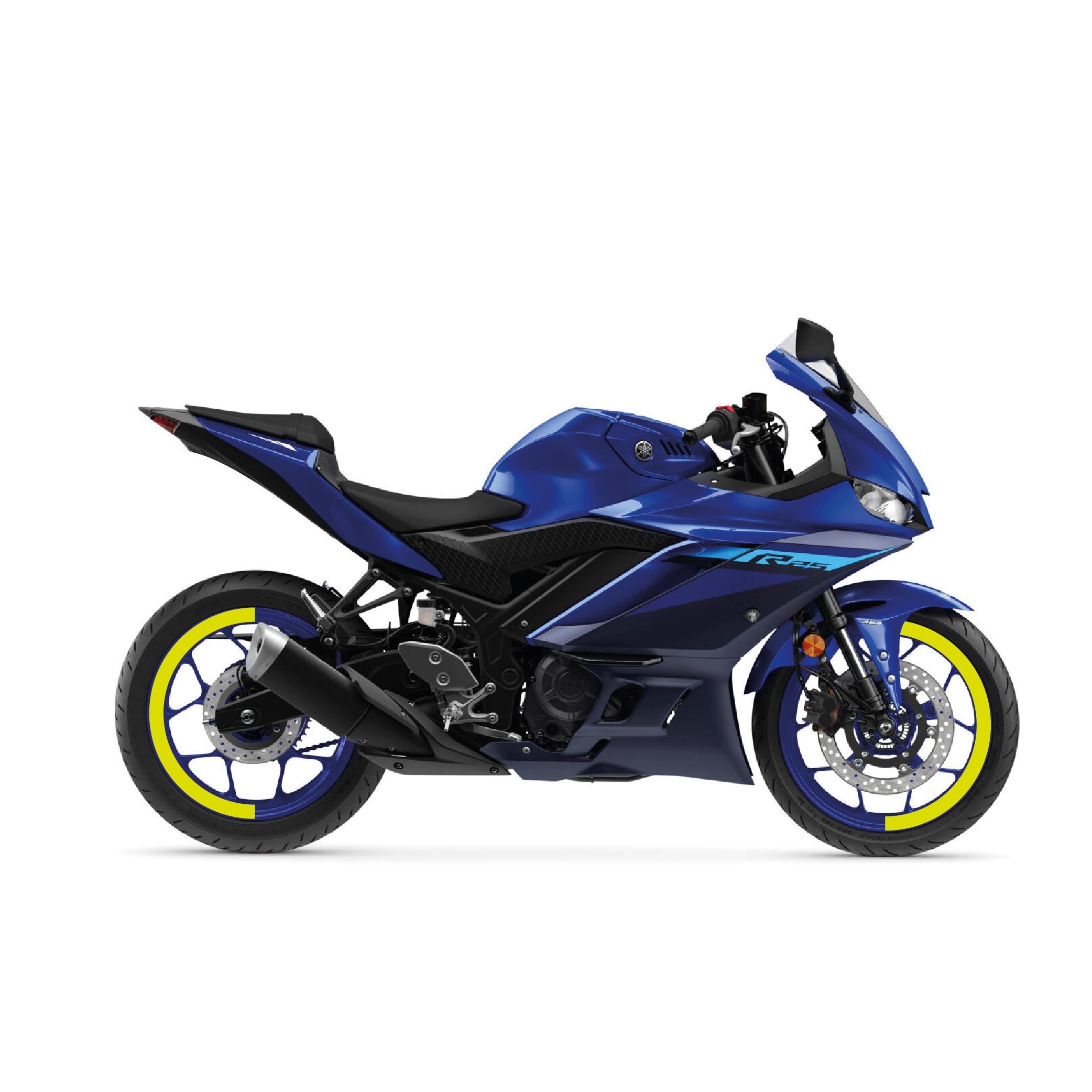 R25Yamaha YZF-R25 Yarım Jant Kaplama Sticker Etiket Modeli Neon Sarı