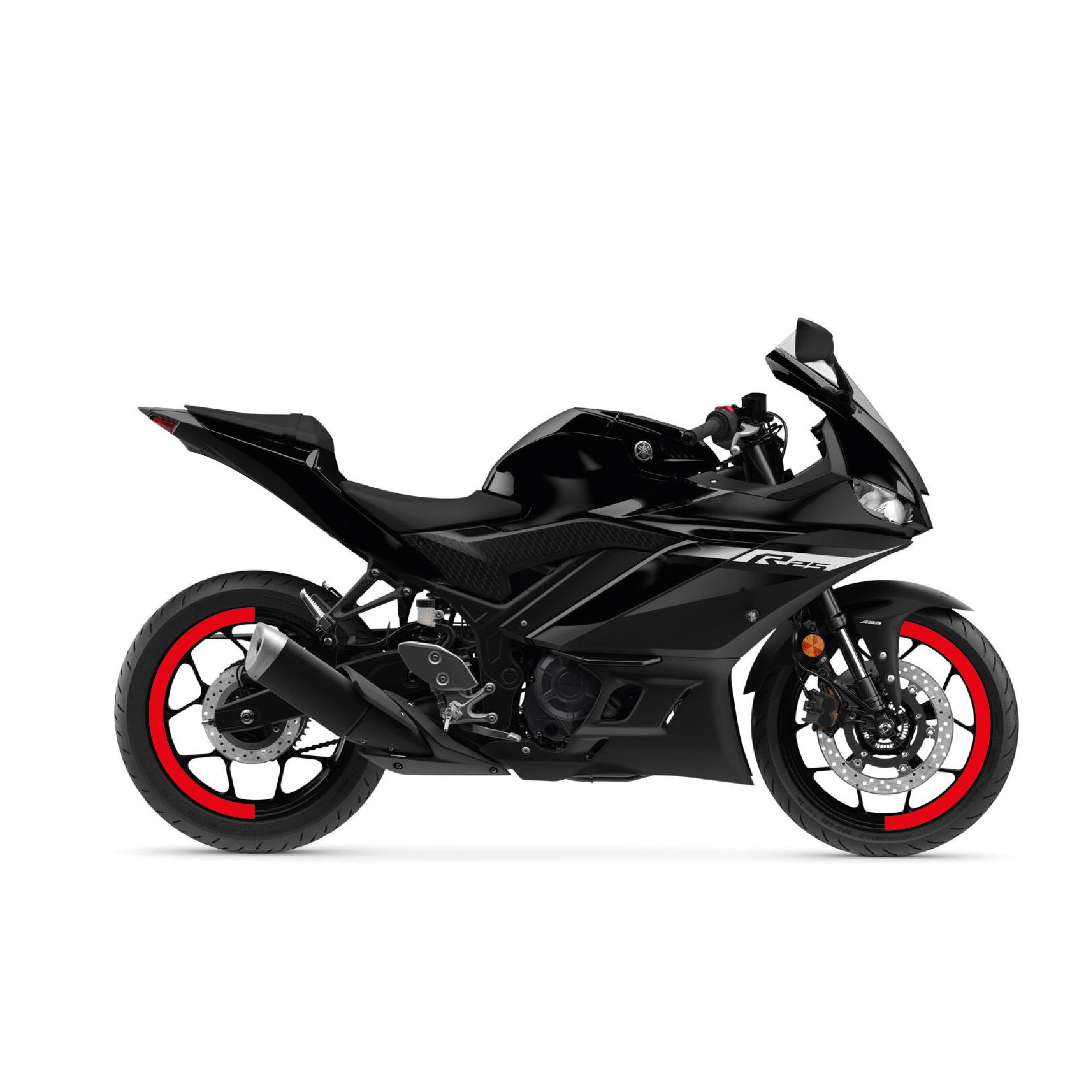 R25Yamaha YZF-R25 Yarım Jant Kaplama Sticker Etiket Modeli Kırmızı