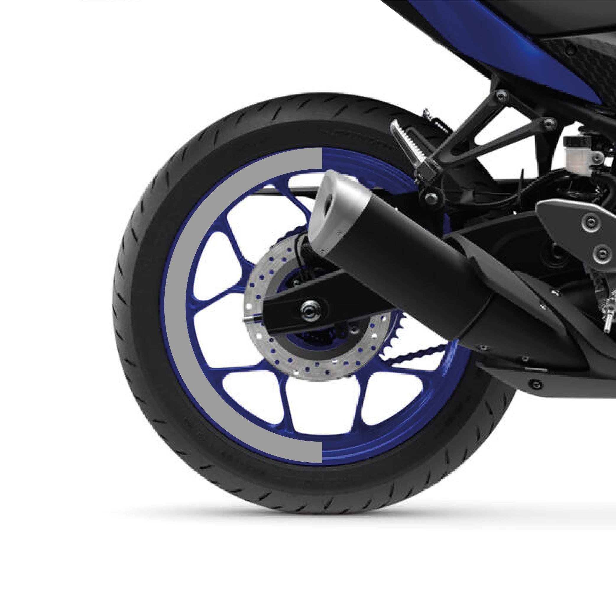 R25Yamaha YZF-R25 Yarım Jant Kaplama Sticker Etiket Modeli Metalik Gri