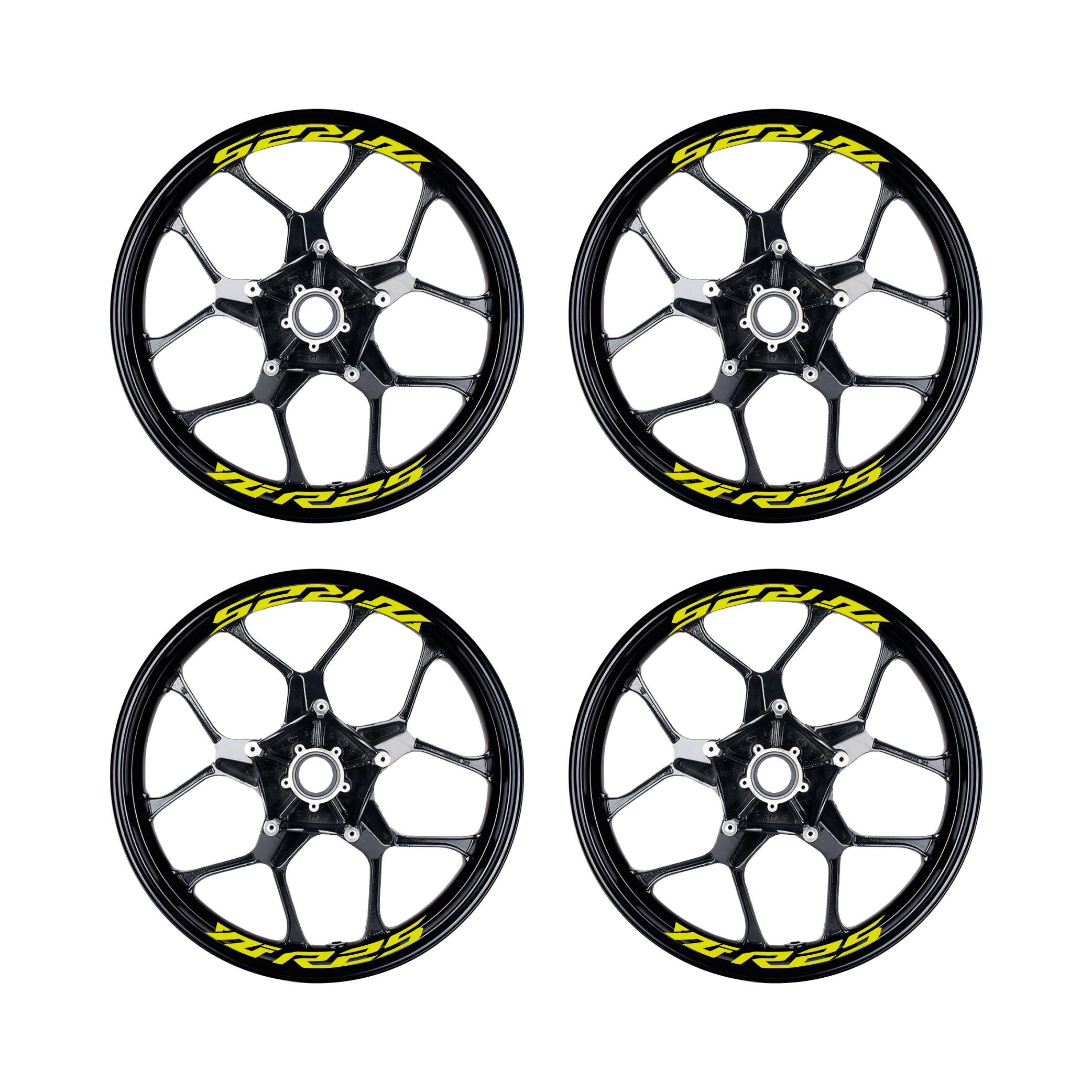 MARKA & MODEL Yamaha Yzf R25 Yazılı 8Li Jant İçi Yazı Sticker Etiket Neon Sarı