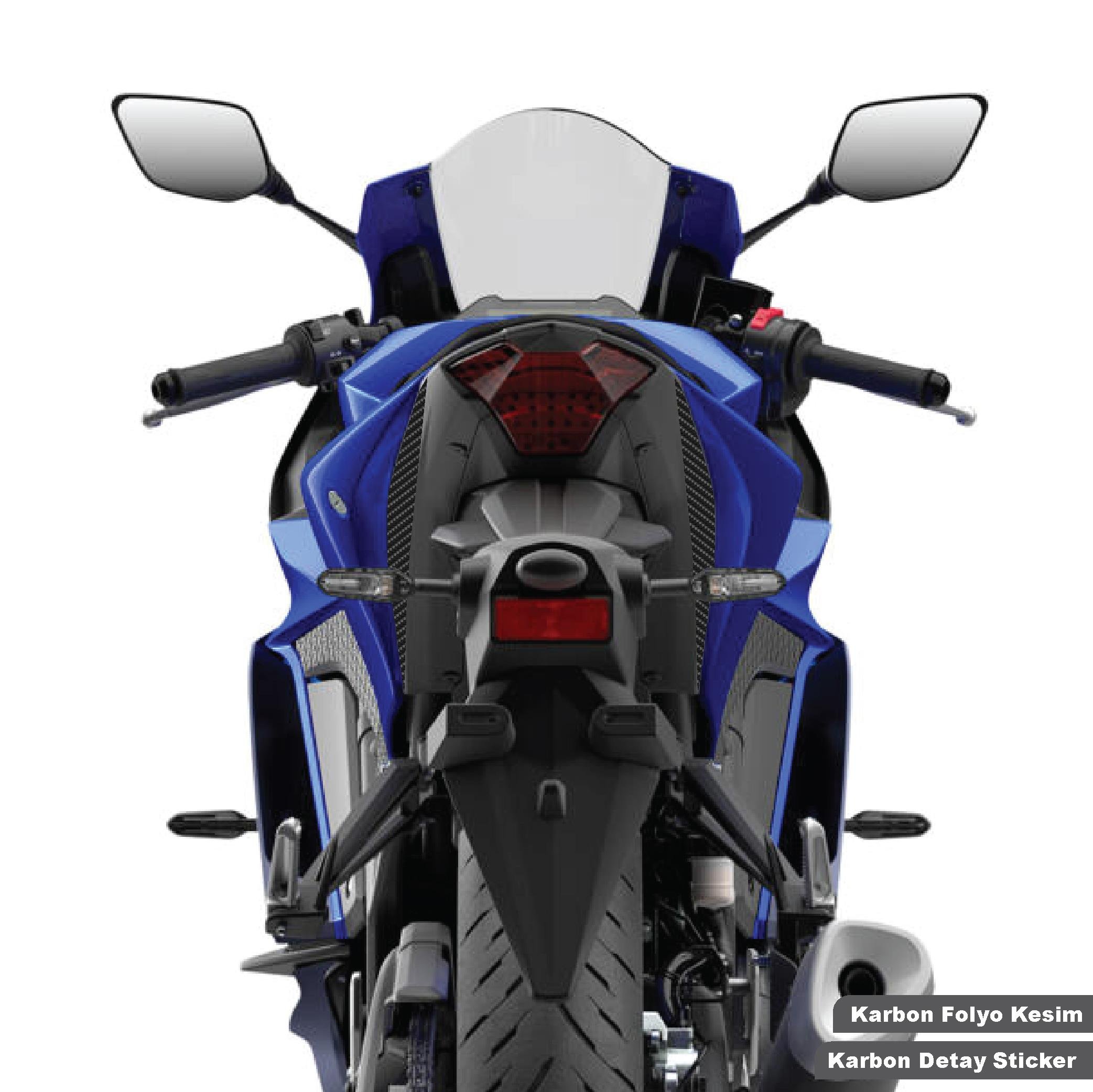 R25YAMAHA YZF-R25 / YZF-R3 Arka Kuyruk Altı Karbon Sticker Etiket Modeli