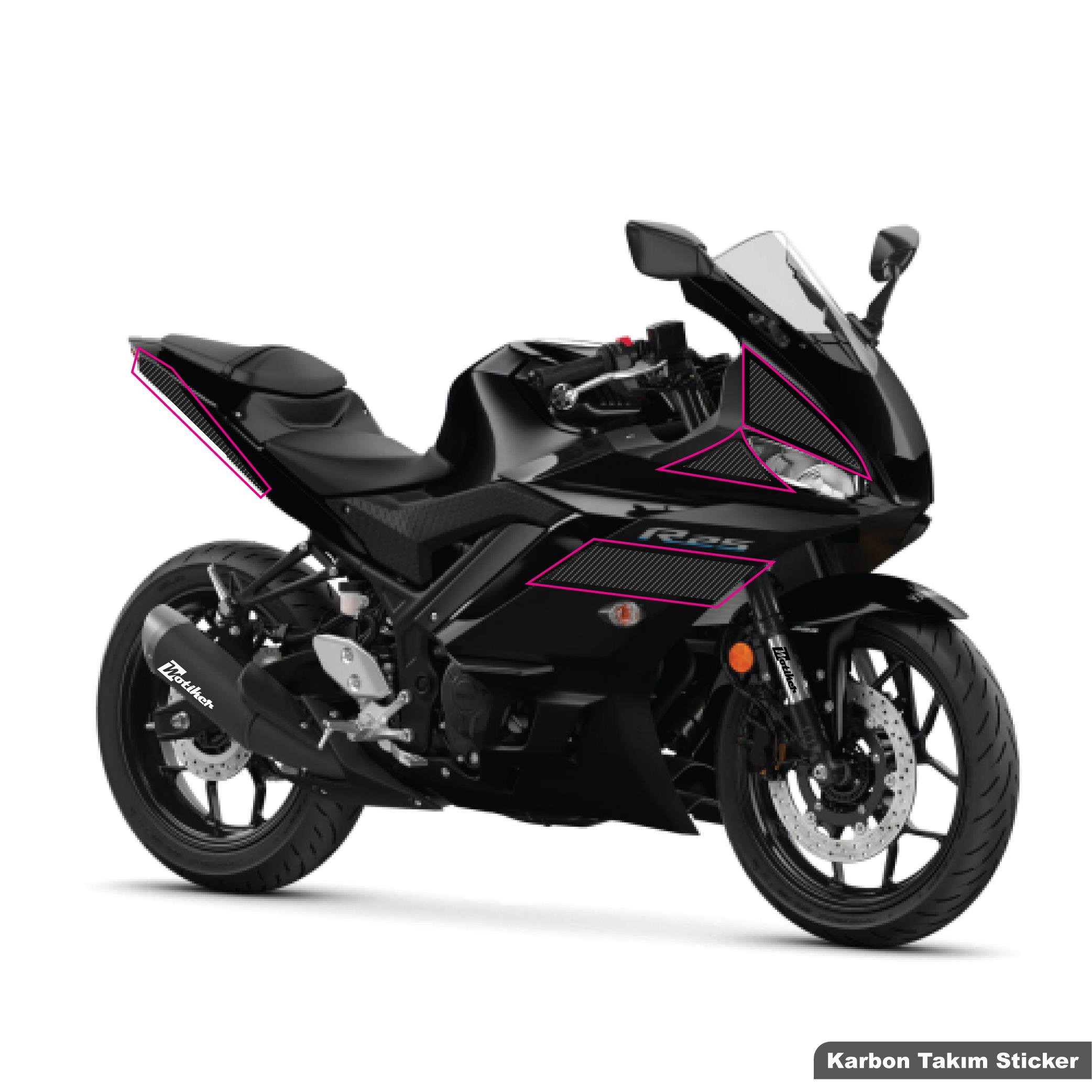 R25Yamaha YZF-R3/R25 Karbon Takım Sticker Etiket Modeli 