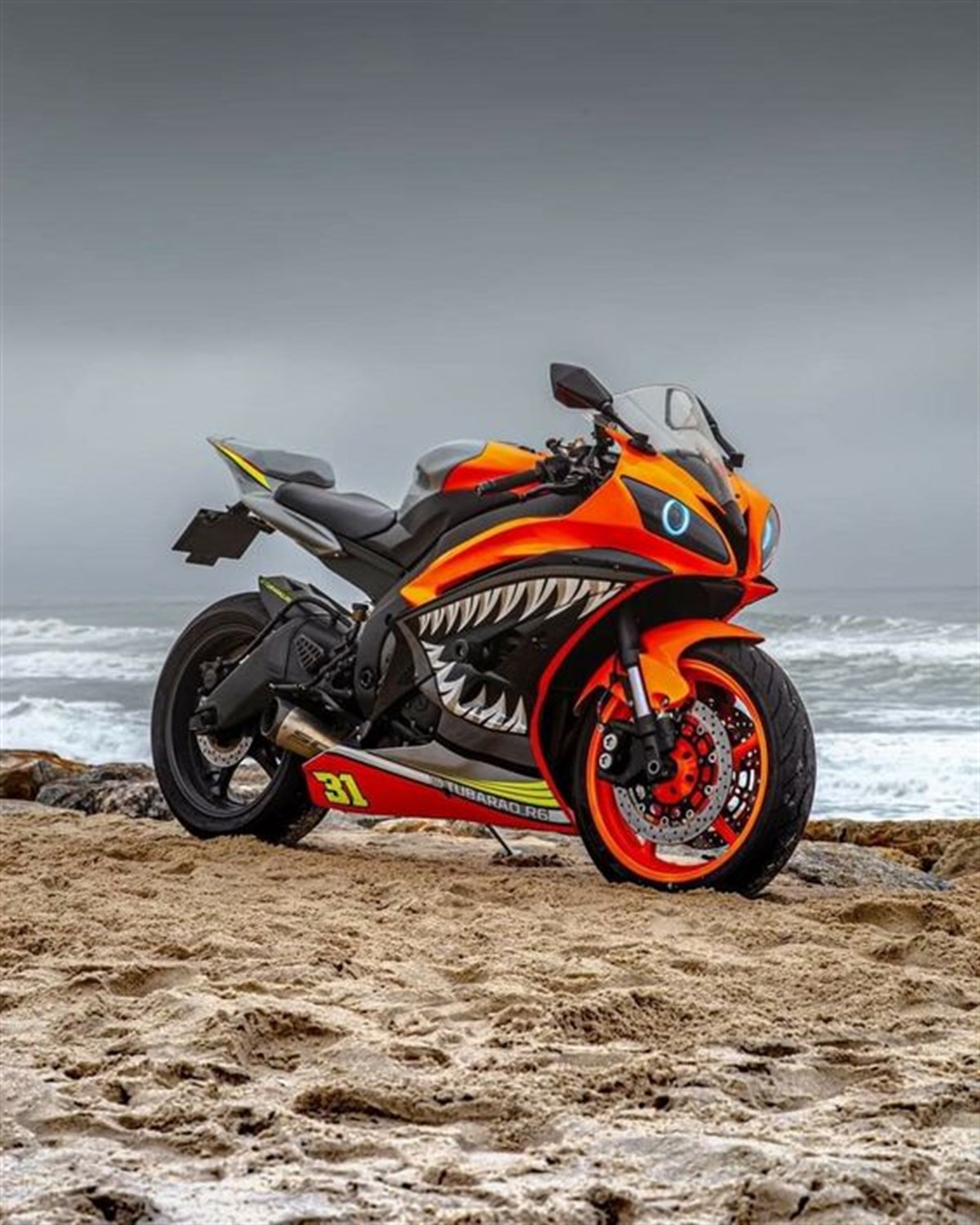 Yamaha YZF R6 Köpek Balığı Shark Ağız Sticker Etiket Modeli