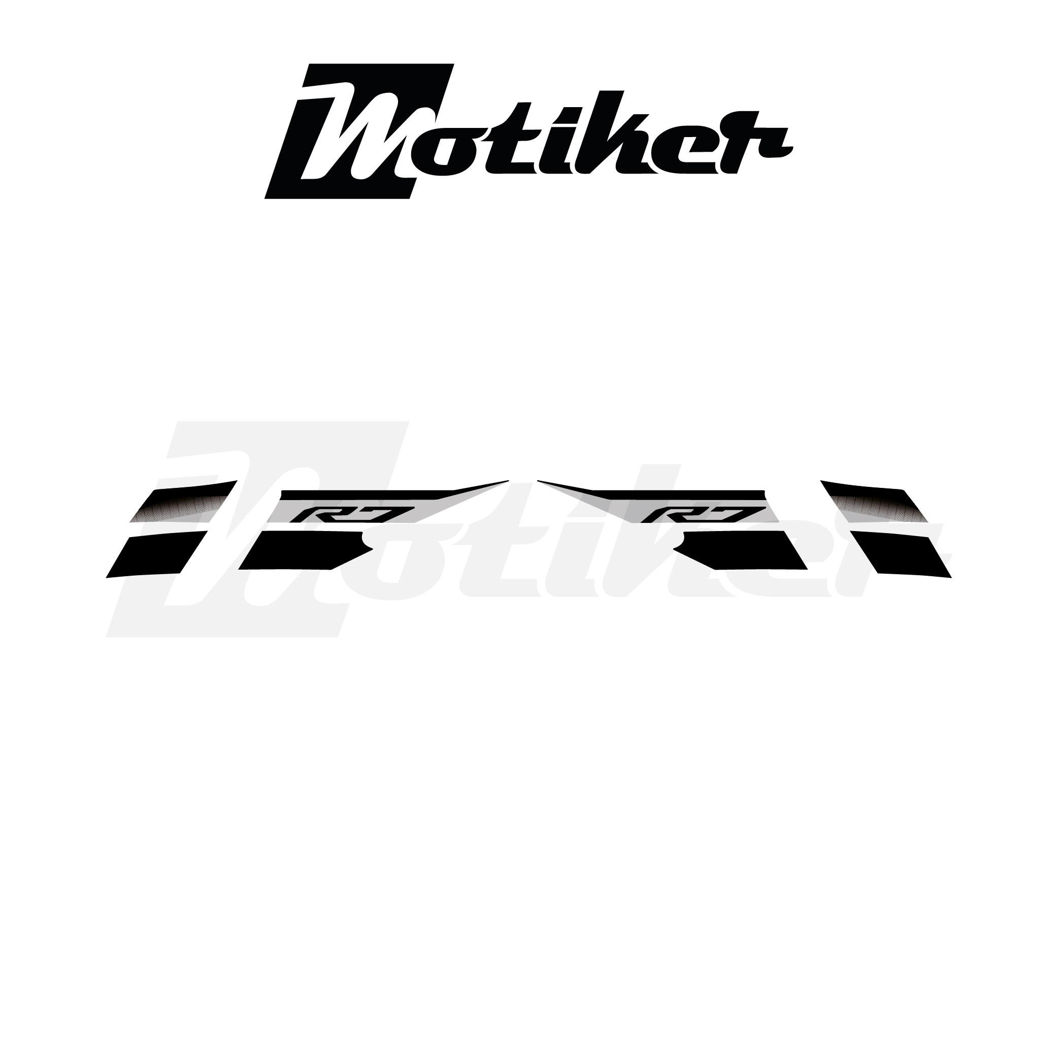 YZF R7YAMAHA YZF-R7 Yan Sağ Sol Grenaj Sticker Seti Orijinal Tasarım Etiket Modeli Siyah Renk