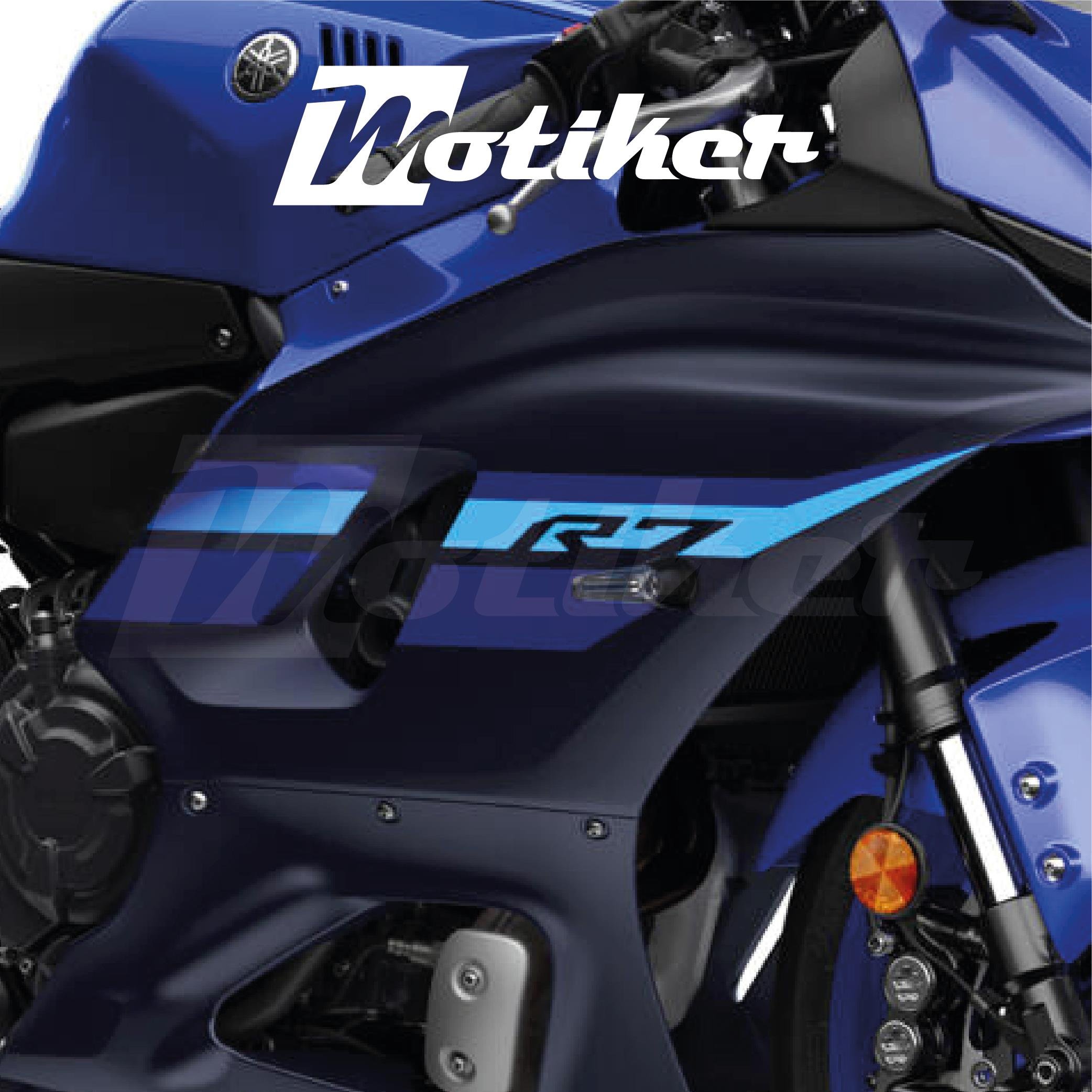 YZF R7YAMAHA YZF-R7 Yan Sağ Sol Grenaj Sticker Seti Orijinal Tasarım Etiket Modeli Mavi Renk