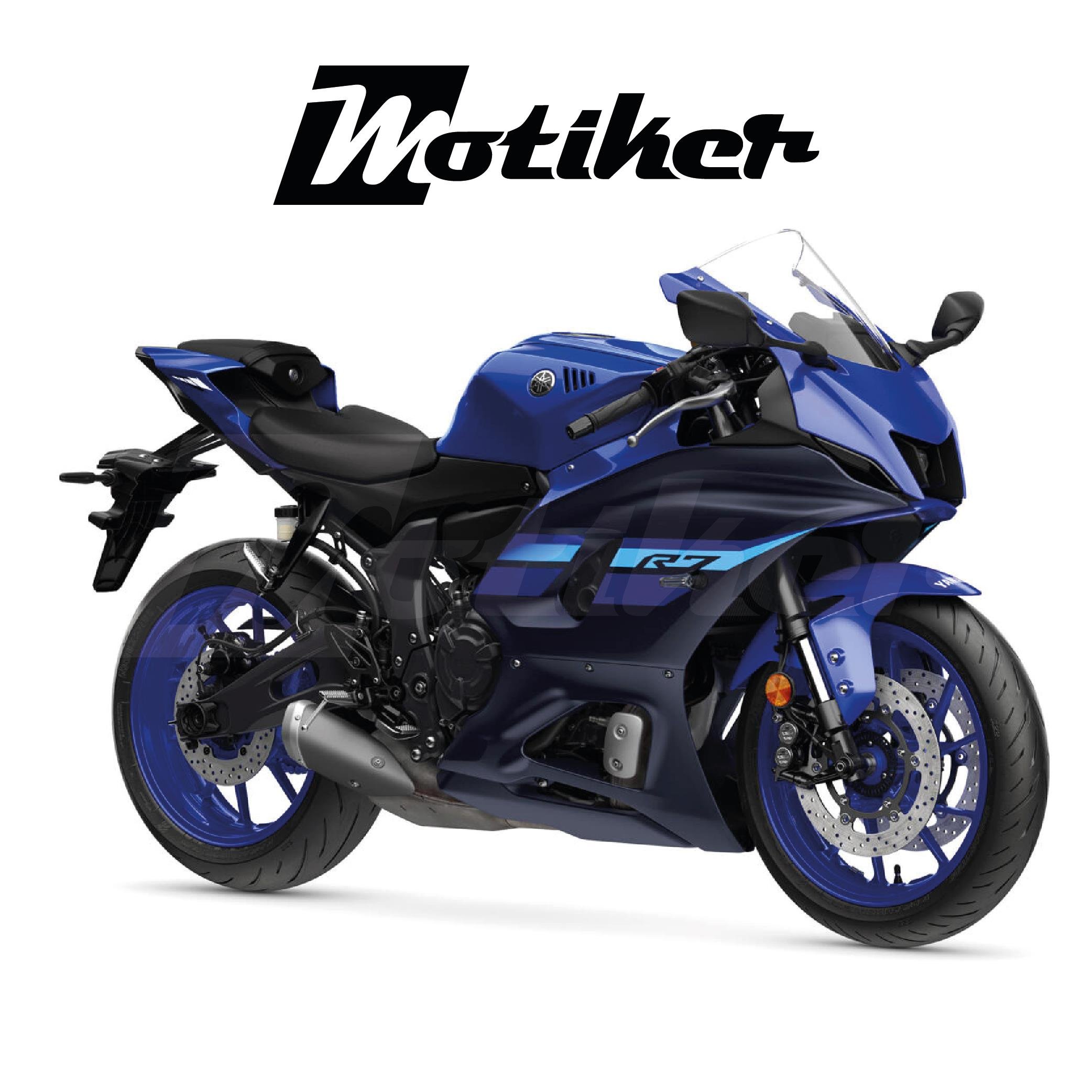 YZF R7YAMAHA YZF-R7 Yan Sağ Sol Grenaj Sticker Seti Orijinal Tasarım Etiket Modeli Mavi Renk