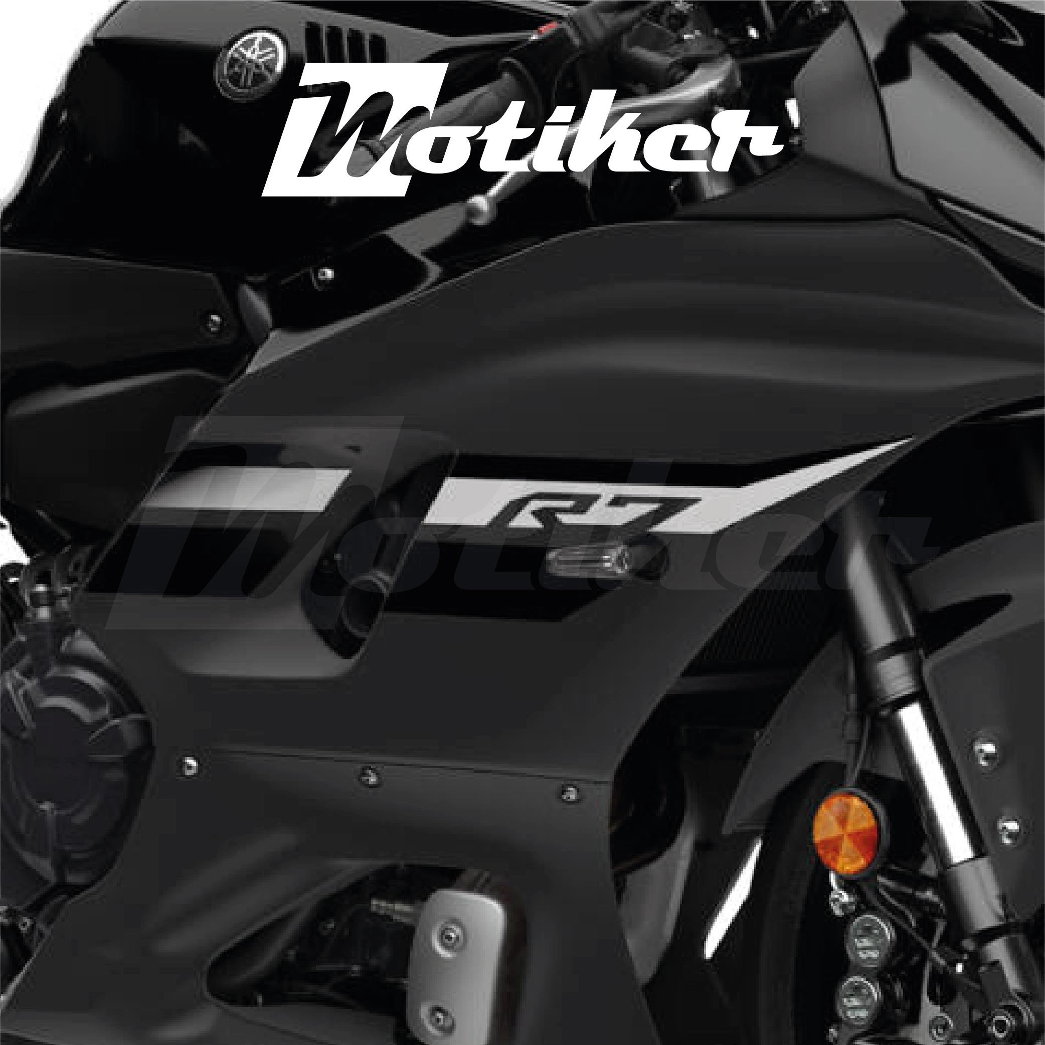 YZF R7YAMAHA YZF-R7 Yan Sağ Sol Grenaj Sticker Seti Orijinal Tasarım Etiket Modeli Siyah Renk