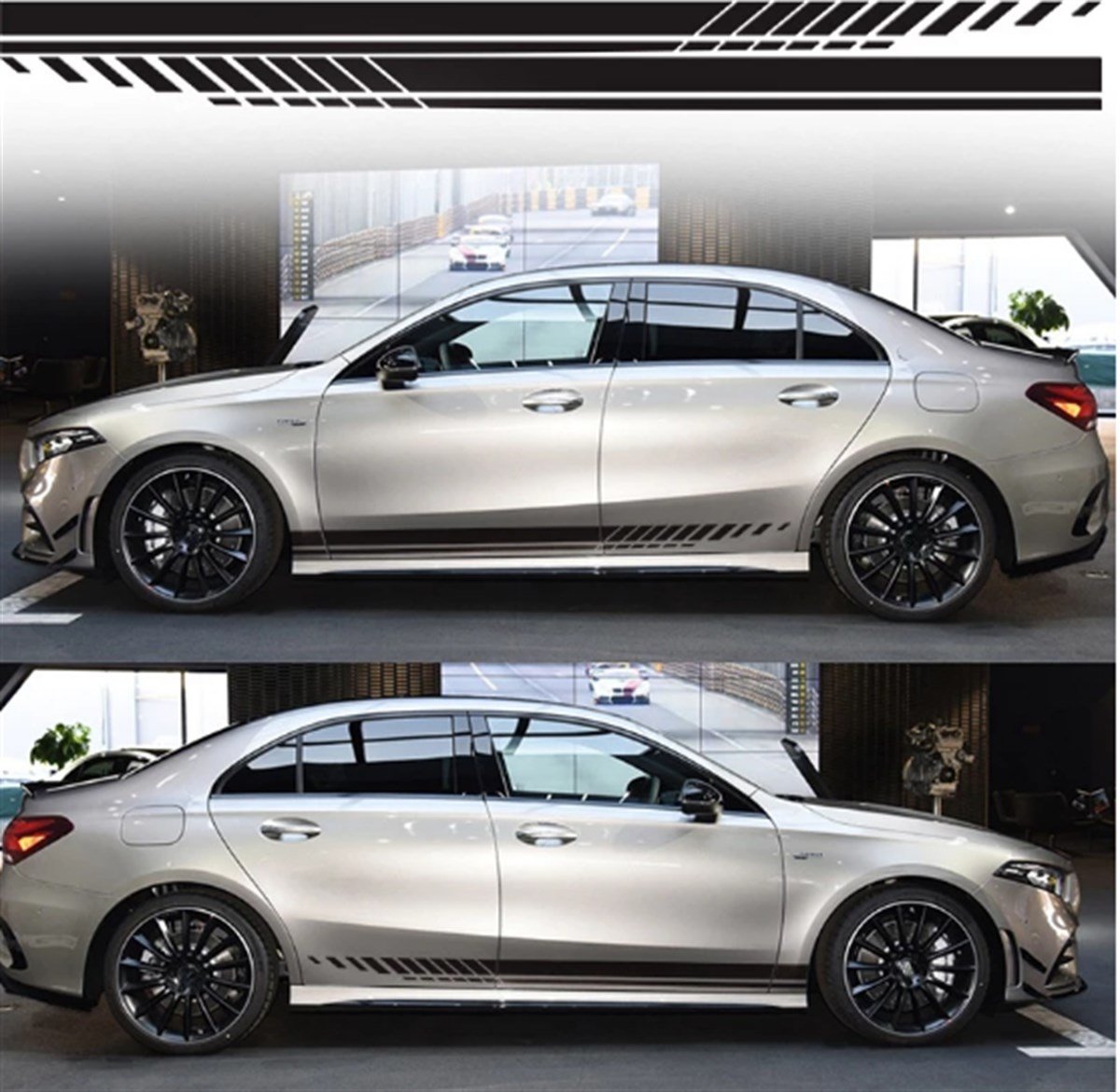 Yan Kapı Desenli Şerit Sticker Etiket Modeli