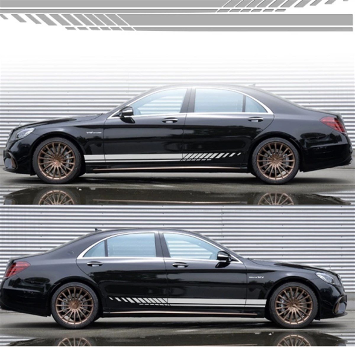 Yan Kapı Desenli Şerit Sticker Etiket Modeli