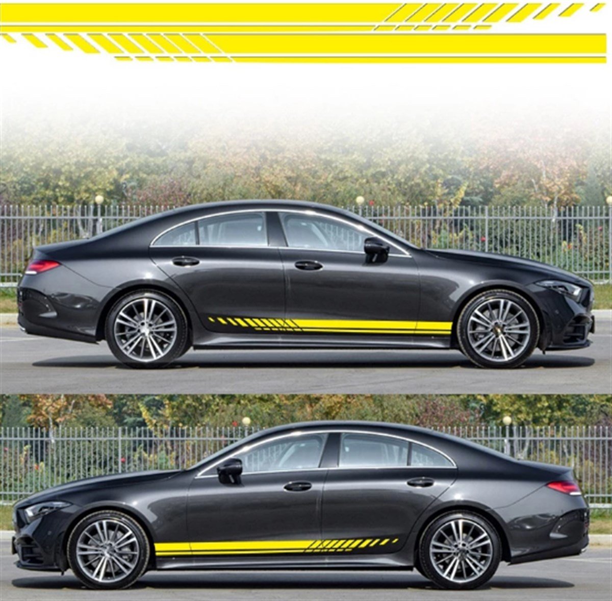 Yan Kapı Desenli Şerit Sticker Etiket Modeli