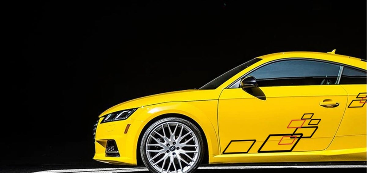 Yan Kapı Kare Desenli Şerit Sticker Etiket Modeli