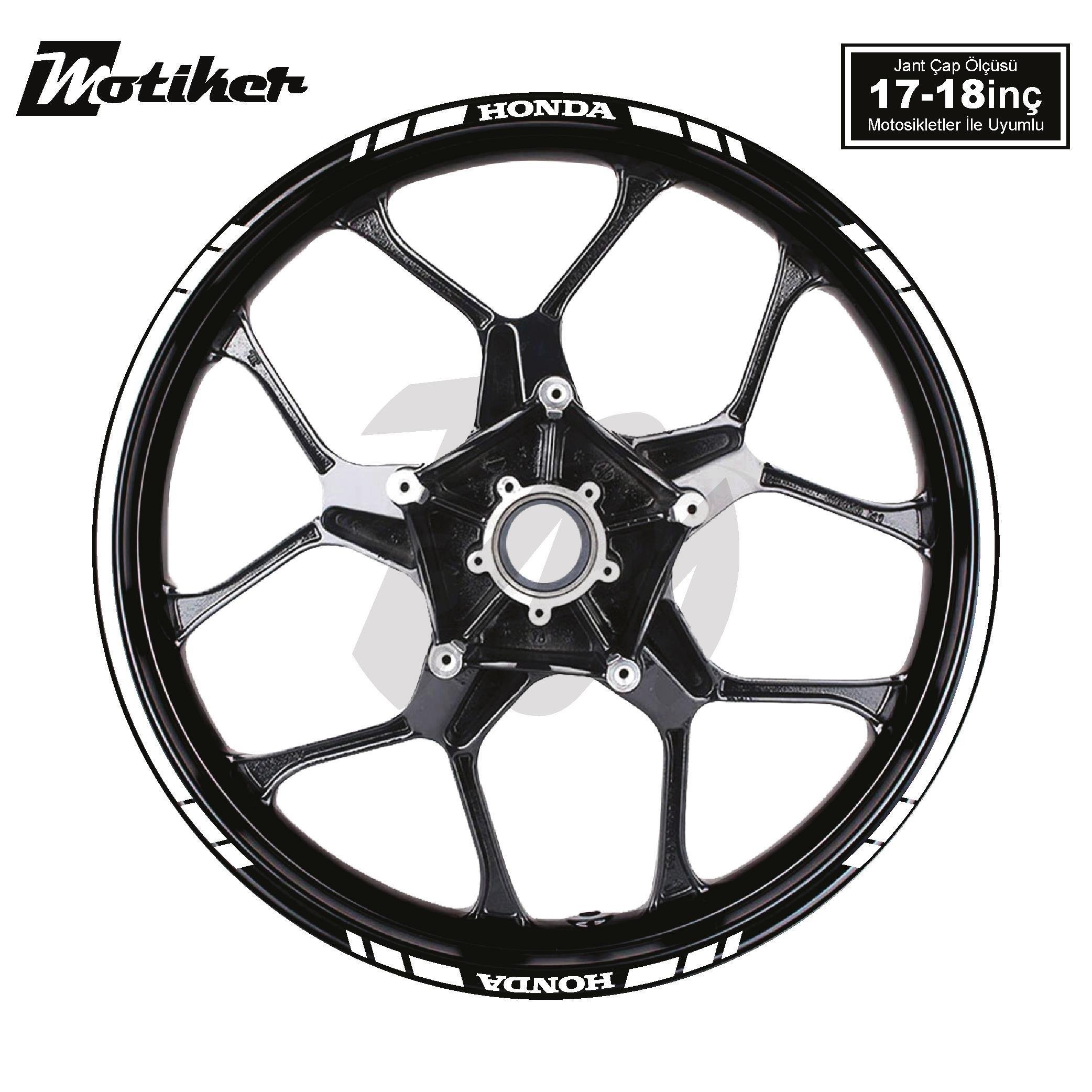 HONDAYazısız Uzun  Honda Yazılı Kısa Kesikli 16 Lı Çift Renk Jant Sticker Etiket