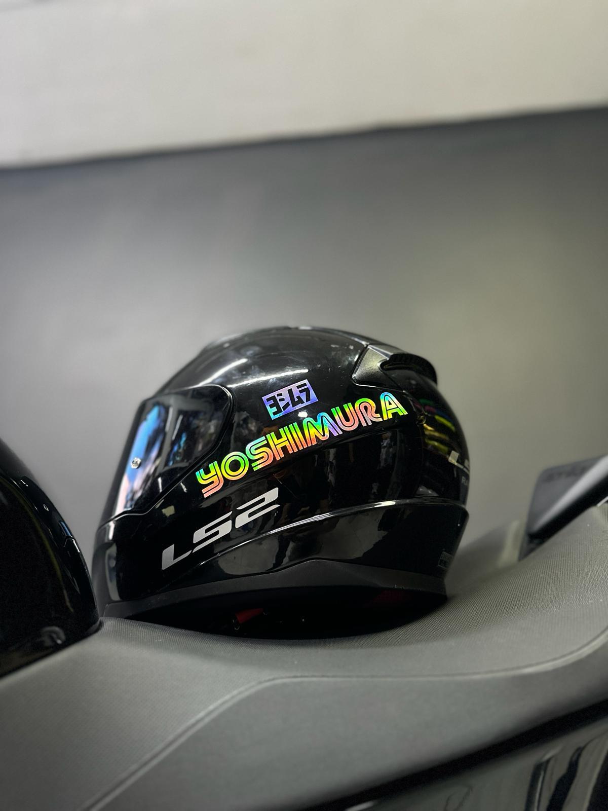 Yoshimura Logolu Hologram Motosiklet Kask Sticker Etiket Modeli