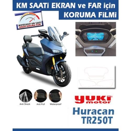Ekran KorumasıYuki Huracan TR250T Motosiklet Far ve Ekran Km Koruyucu