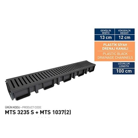 13 Cm Plastik Kanal Izgarası Siyah 13x12