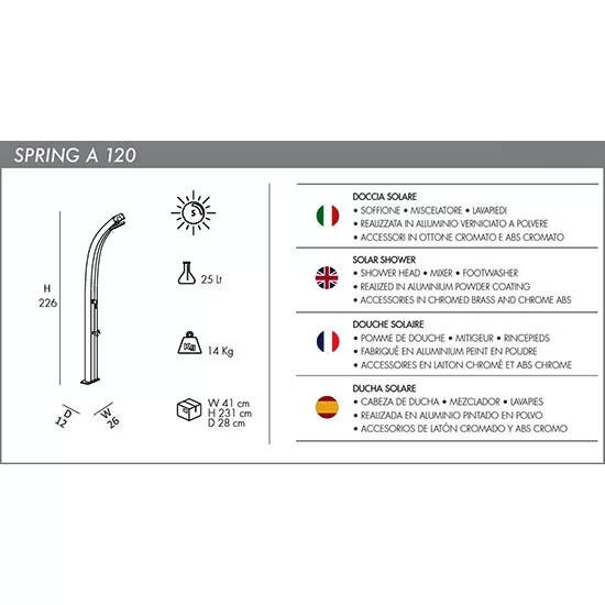Antrasit Havuz Solar Duşu