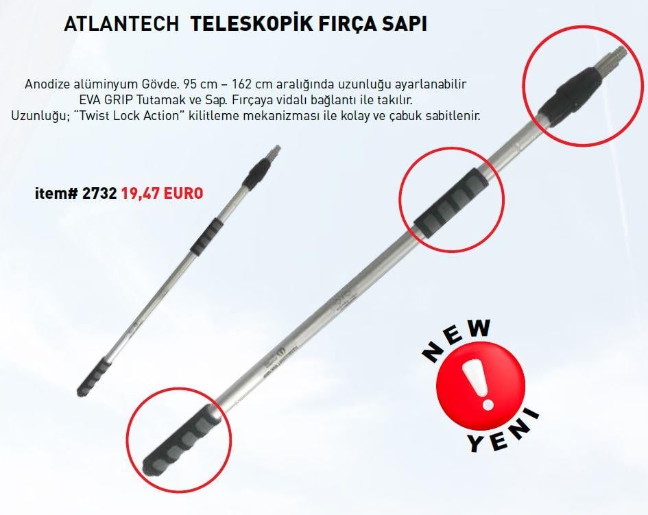 Atlantech Teleskopik Fırça Sapı