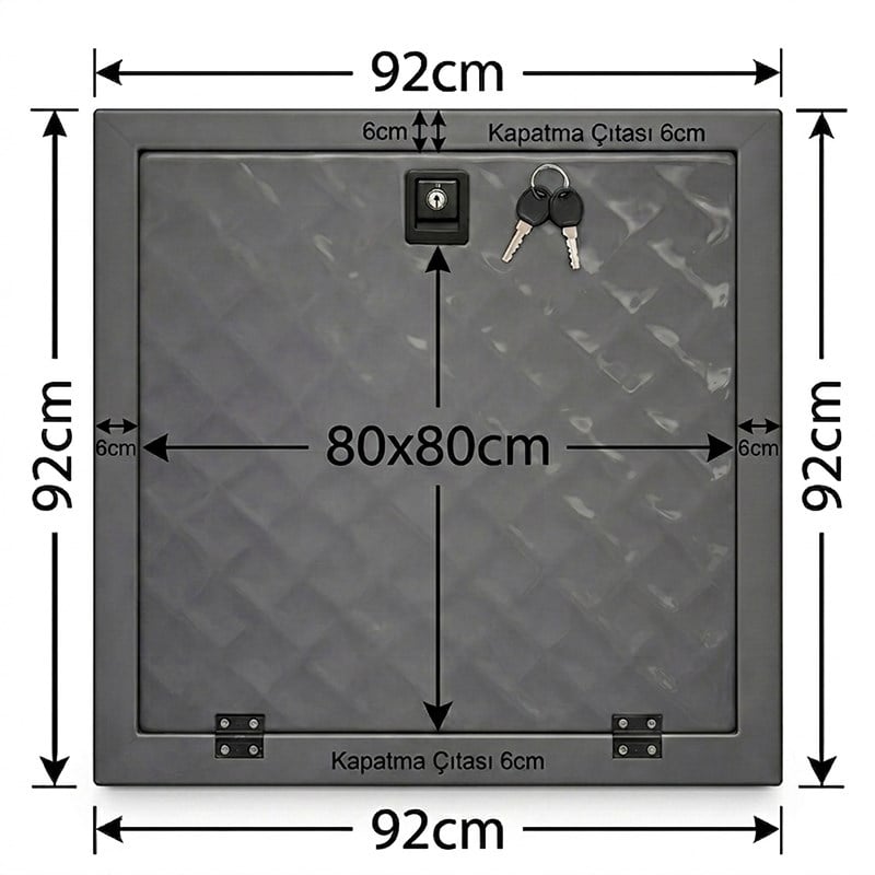 Havuz Makine Dairesi Kapağı 80x80 cm