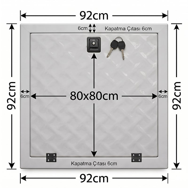 Havuz Makine Dairesi Kapağı 80x80 cm