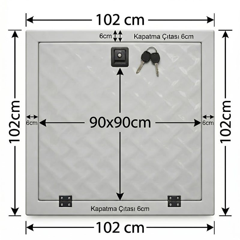 Havuz Makine Dairesi Kapağı 90x90 cm