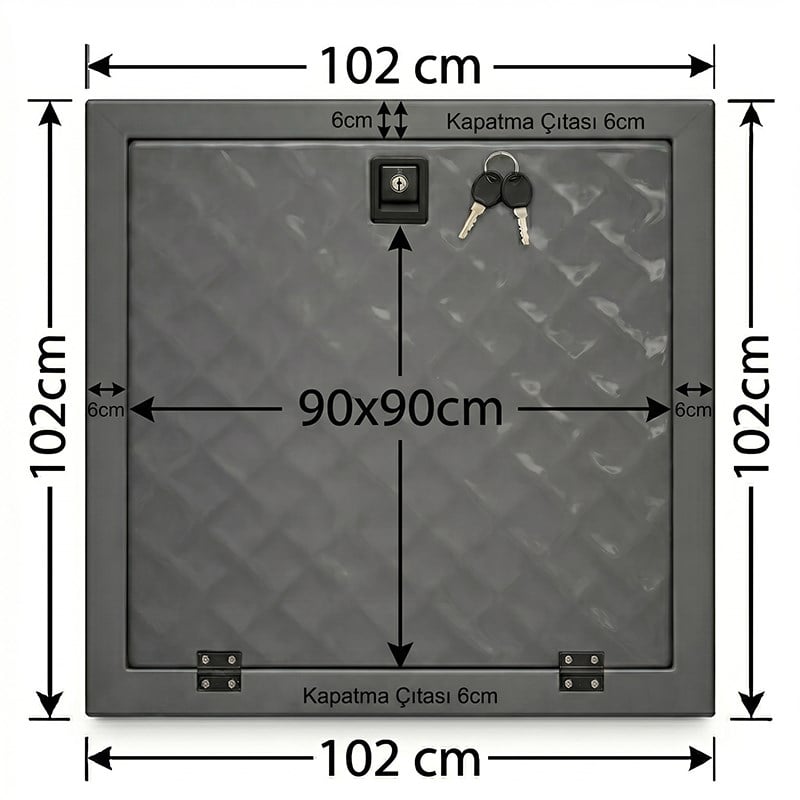 Havuz Makine Dairesi Kapağı 90x90 cm