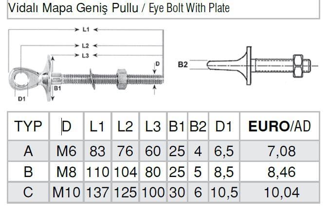 Vidalı Mapa Geniş Pullu